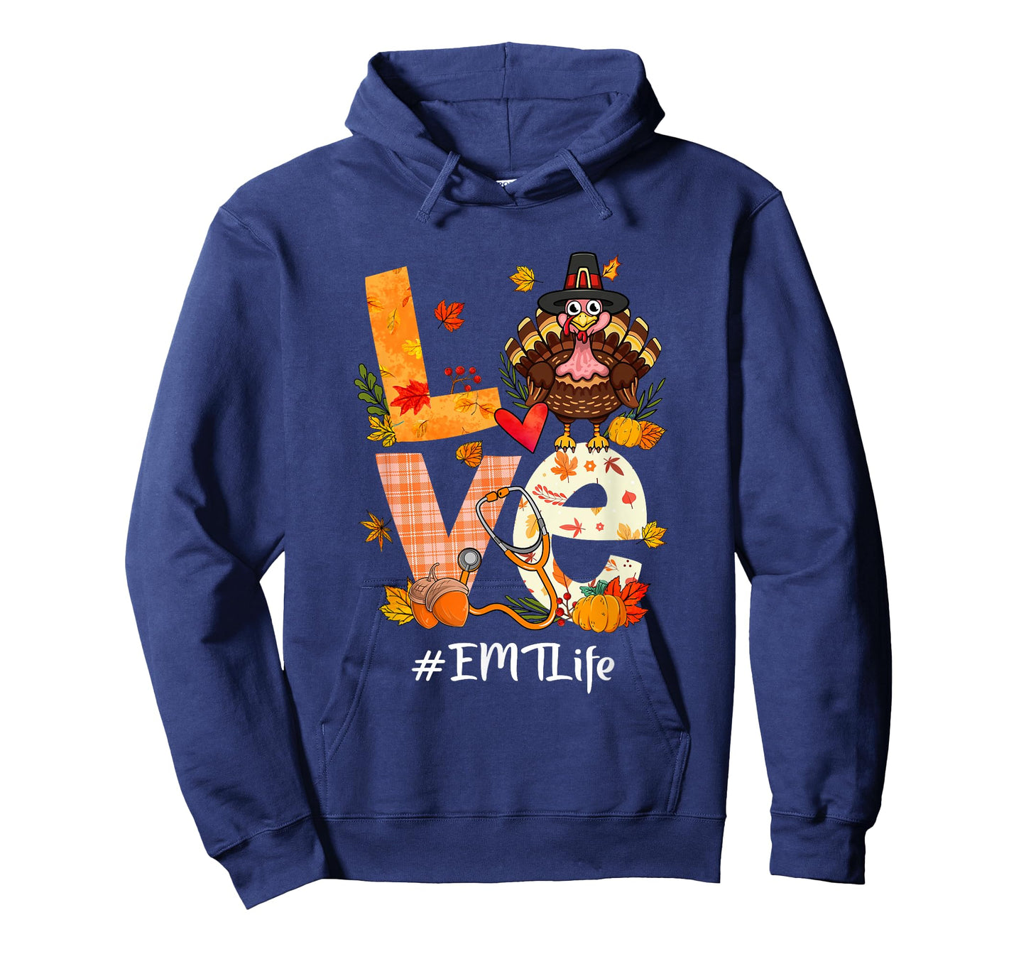 Love EMT Life Funny Turkey Pumpkin Leopard Thanksgiving T-Shirt