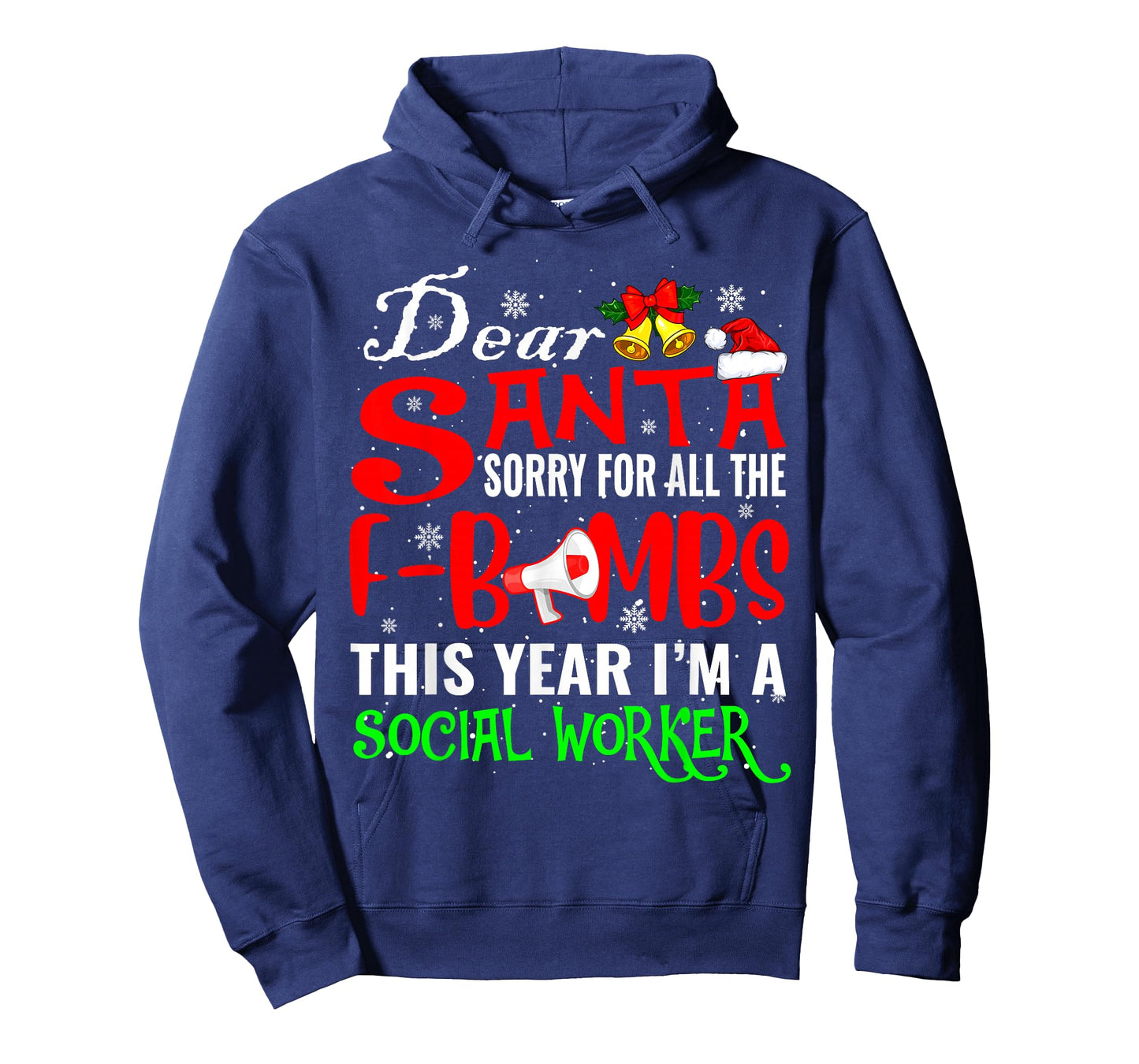 Sorry For All Funny F-Bombs I'm A Social Worker Xmas Santa T-Shirt