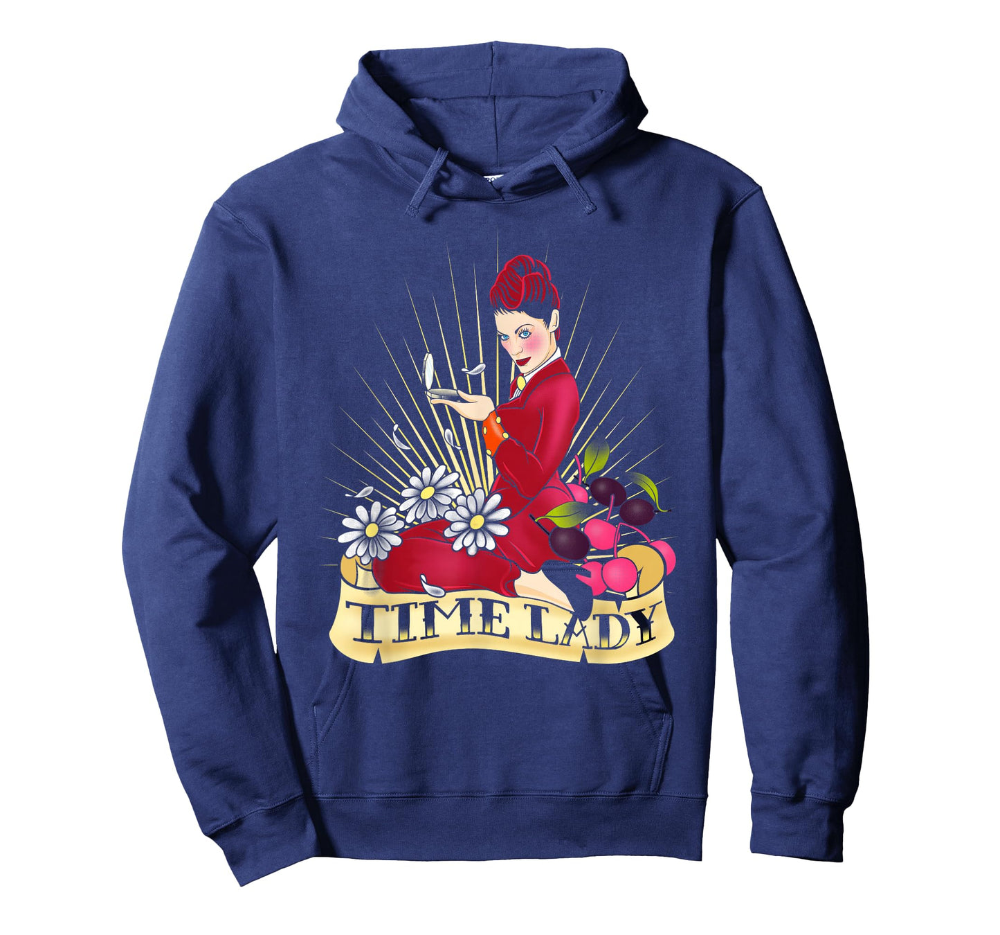 Doctor Who Rockabilly Missy Time Lady Vintage TimeTravel Fan T-Shirt - Women's Unisex-Adults Black Cotton Classic Fit Crew Neck Short Sleeve T-Shirt - Small