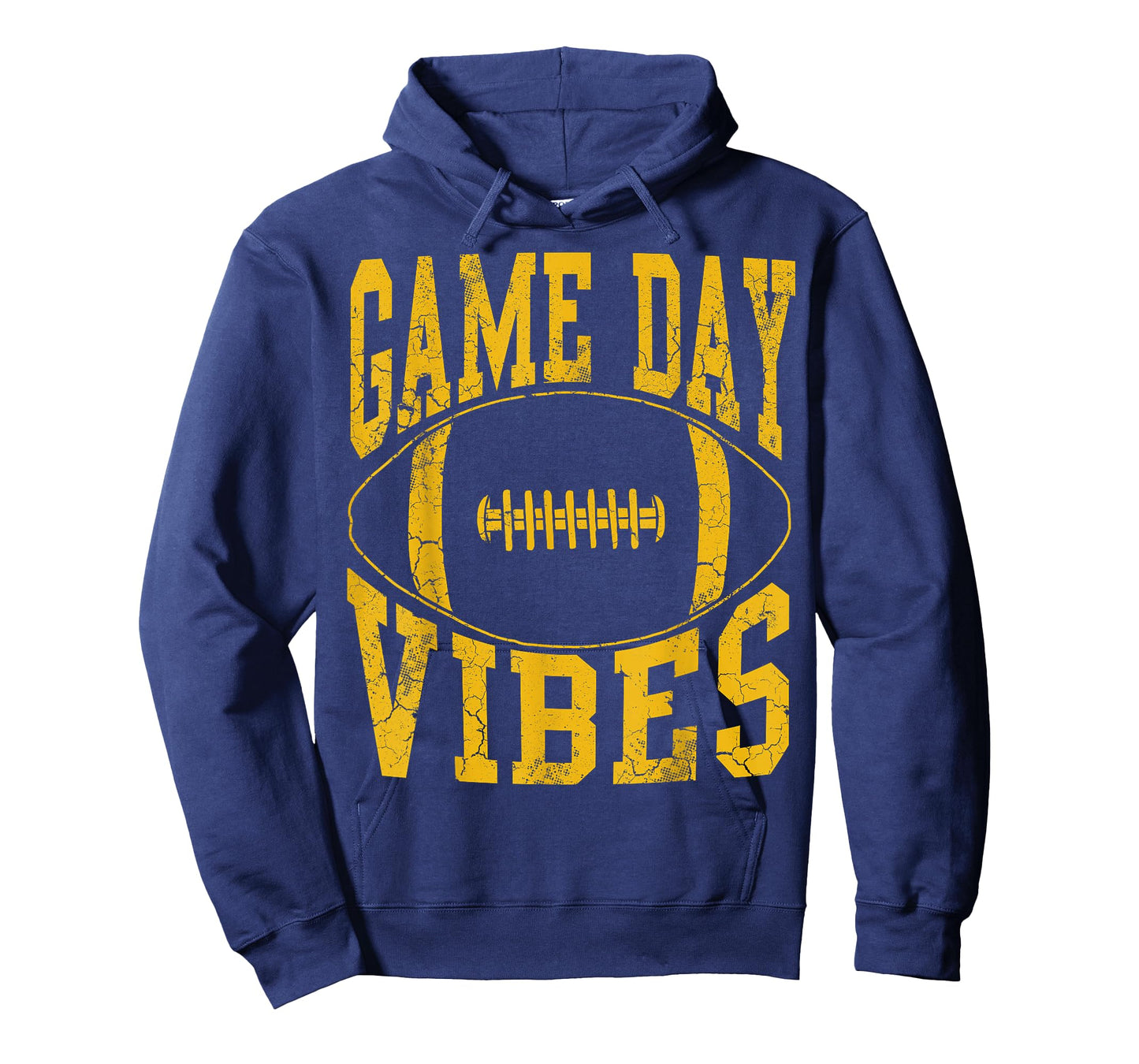 Game Day Vibes Yellow Football Vintage Distressed Graphic T-Shirt