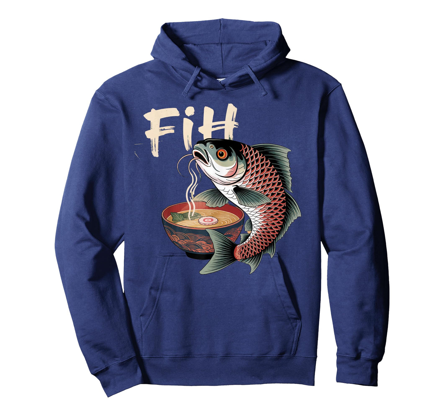 Fih Eating Ramen Graphic Tee Japanese Kawaii Anime Fish T-Shirt
