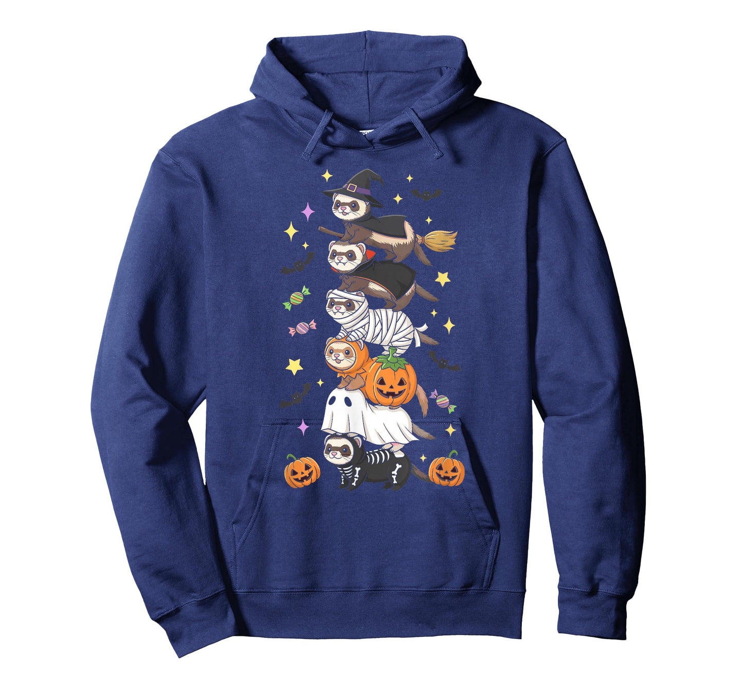 Funny Ferret Witch Vampire Ghost Halloween Kids Mens Womens T-Shirt
