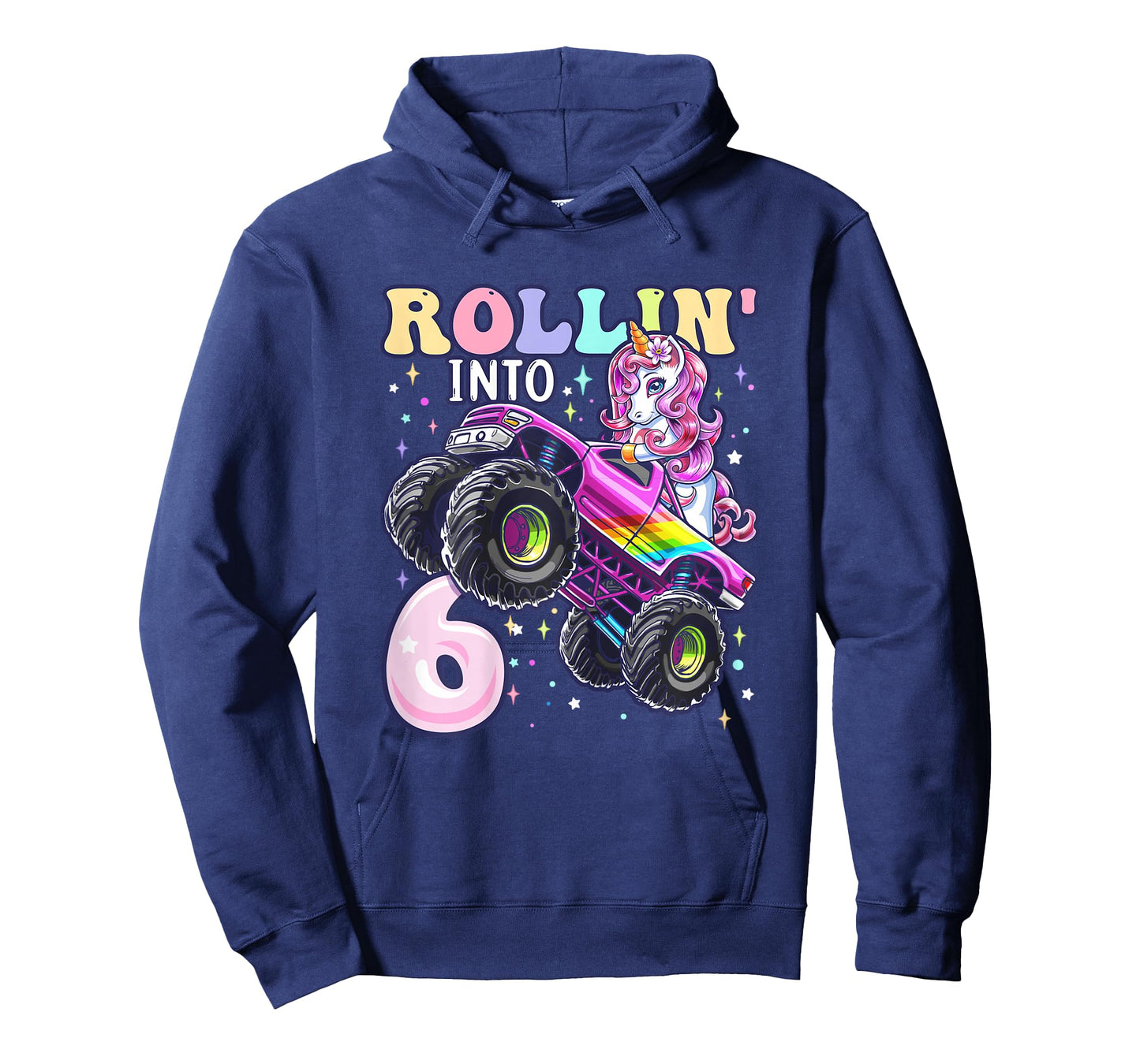 Unicorn Monster Truck 6th Birthday 6 Year Old Girls Party T-Shirt
