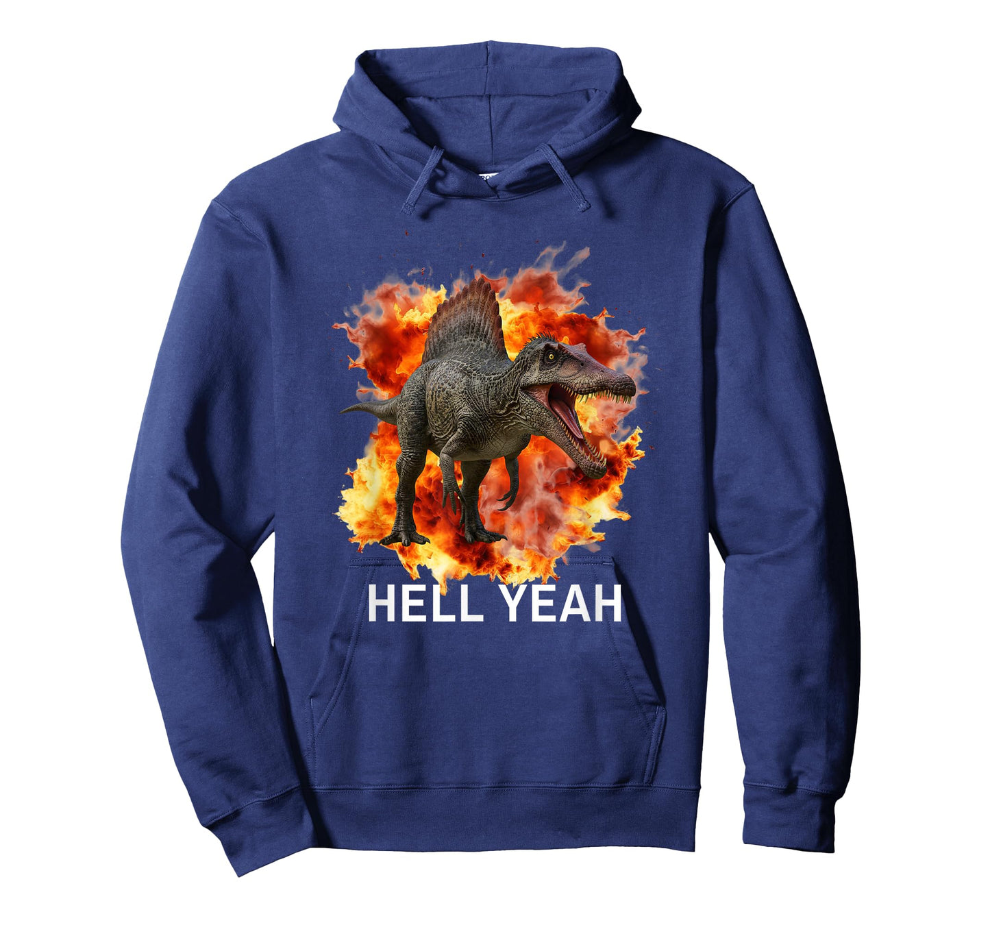Spinosaurus Hell Yeah Dinosaur with Fire and Flames T-Shirt
