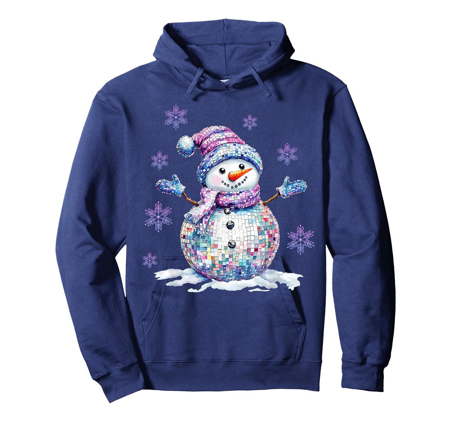Retro Colorful Disco Snowman Christmas Girly Xmas for Women T-Shirt