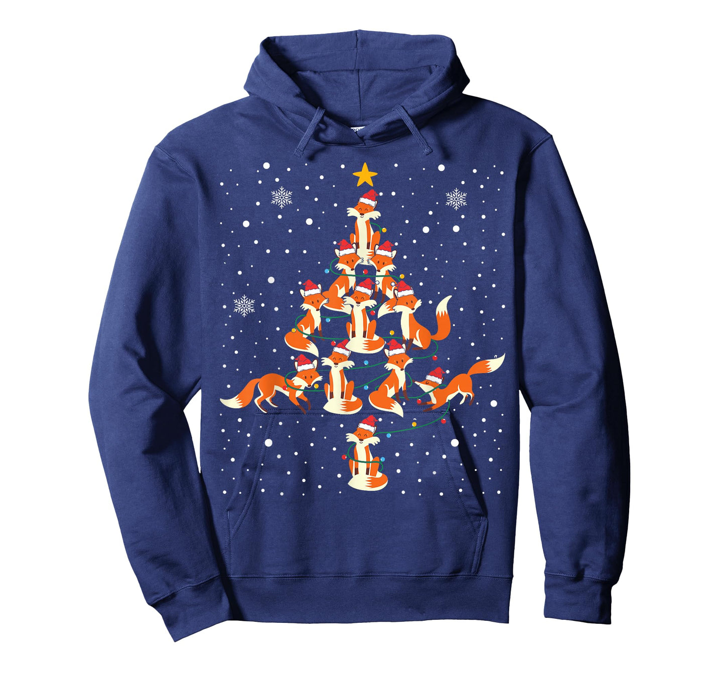 Foxes Christmas Tree Lights Fox Xmas Mens Womens Pajama T-Shirt