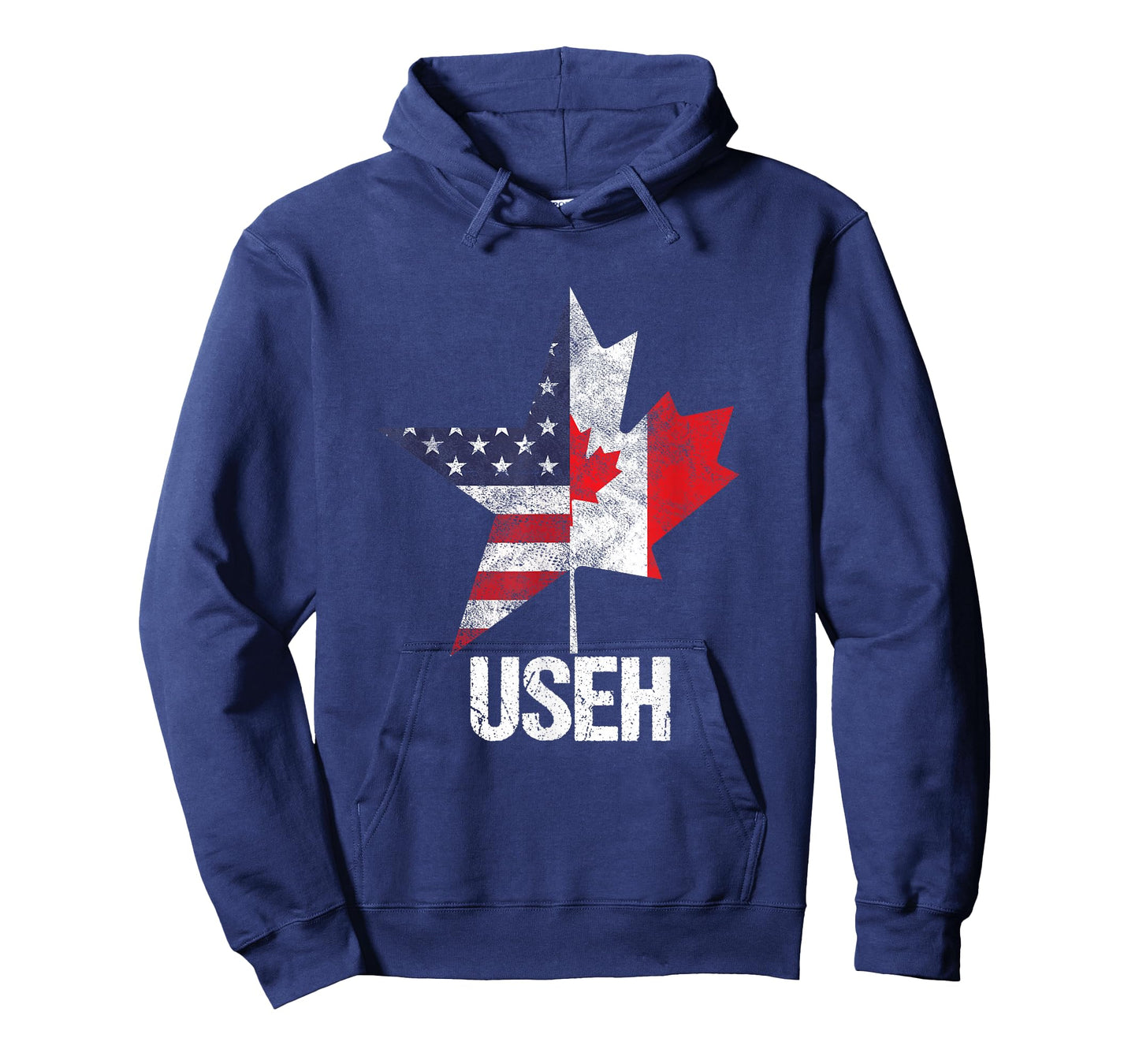 Half Canadian American USEH Canada USA Flag United States T-Shirt