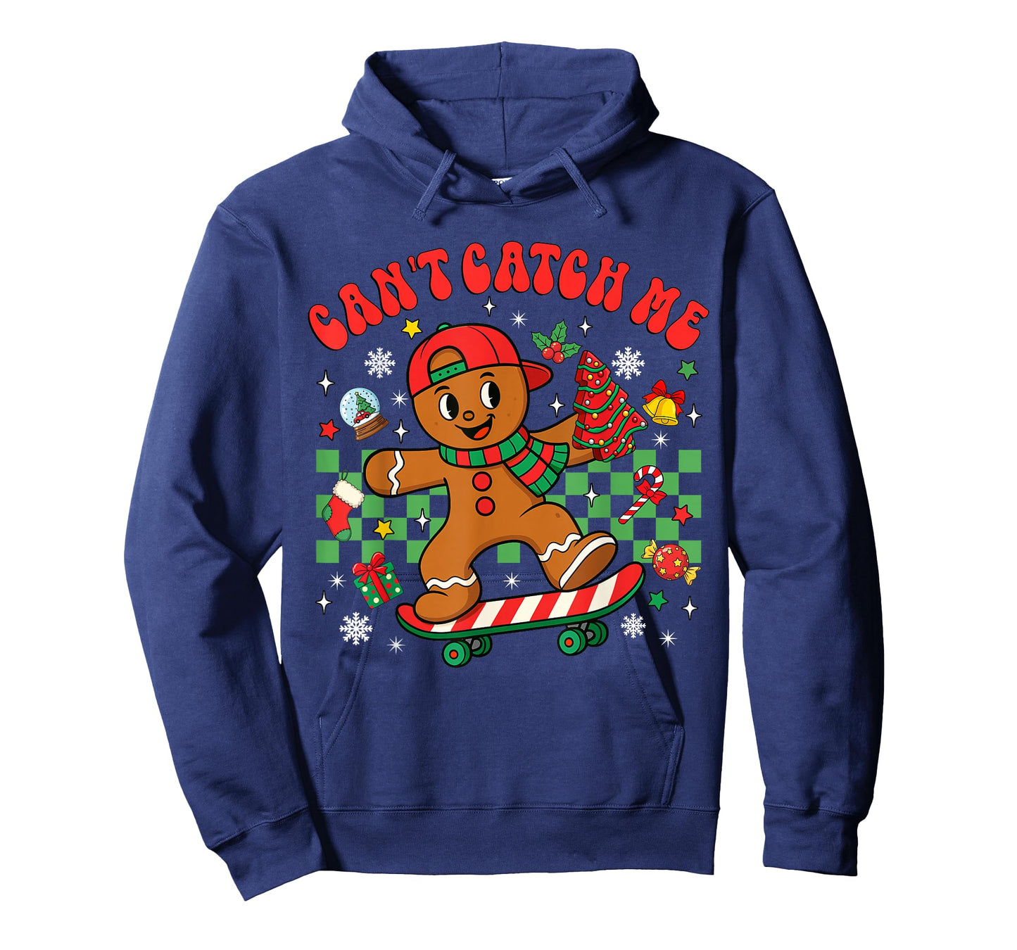 Can't Catch Me Christmas Gingerbread Man Xmas Cookie Boy Kid T-Shirt