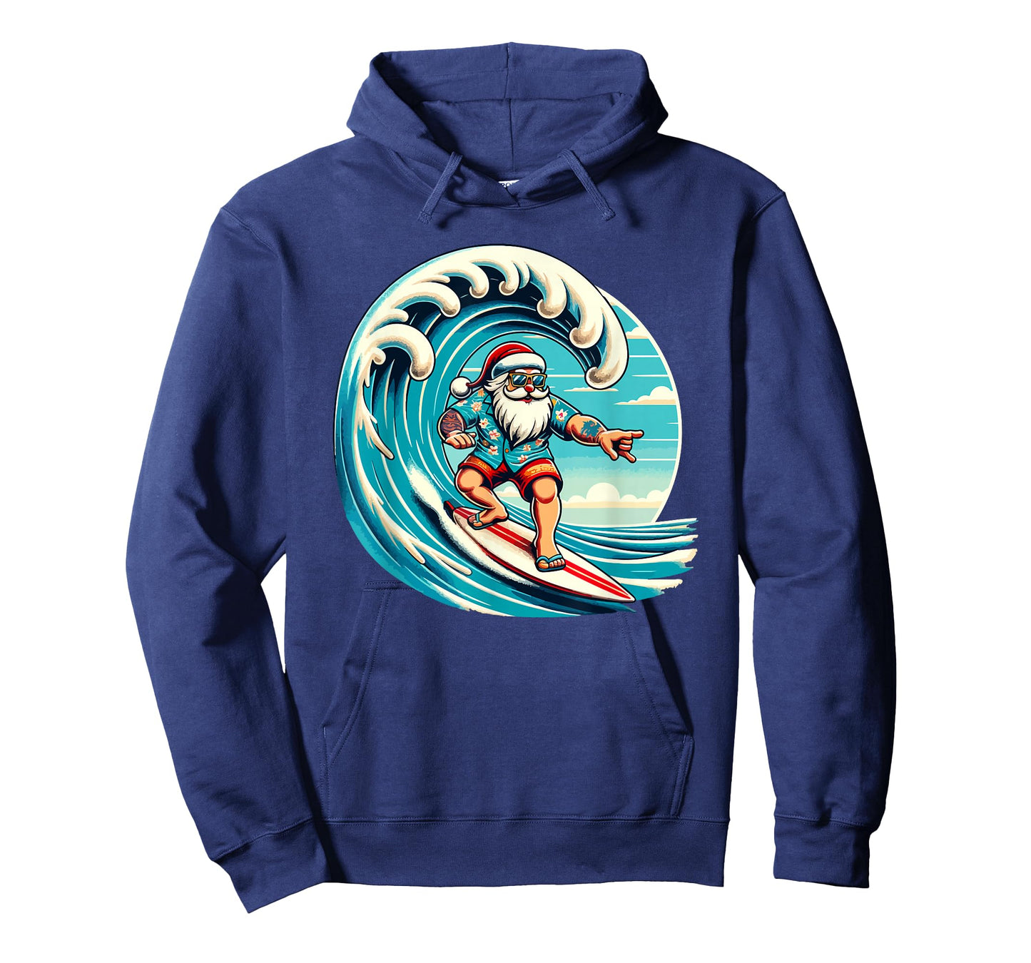 Santa Claus Hawaiian Surfing Christmas Aloha Tropical Xmas T-Shirt