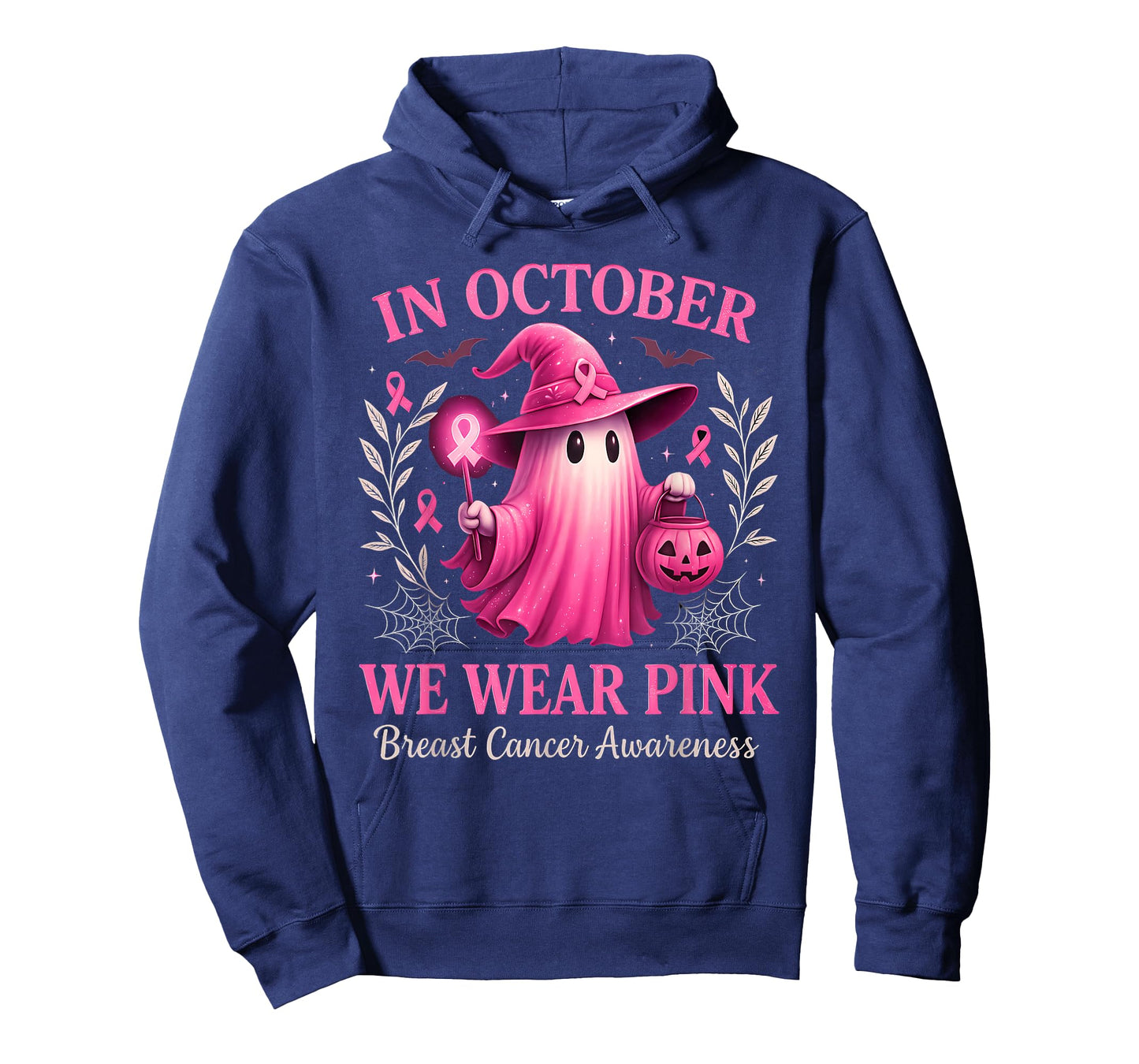 in October We Wear Pink Breast Cancer Awareness Halloween T-Shirt
