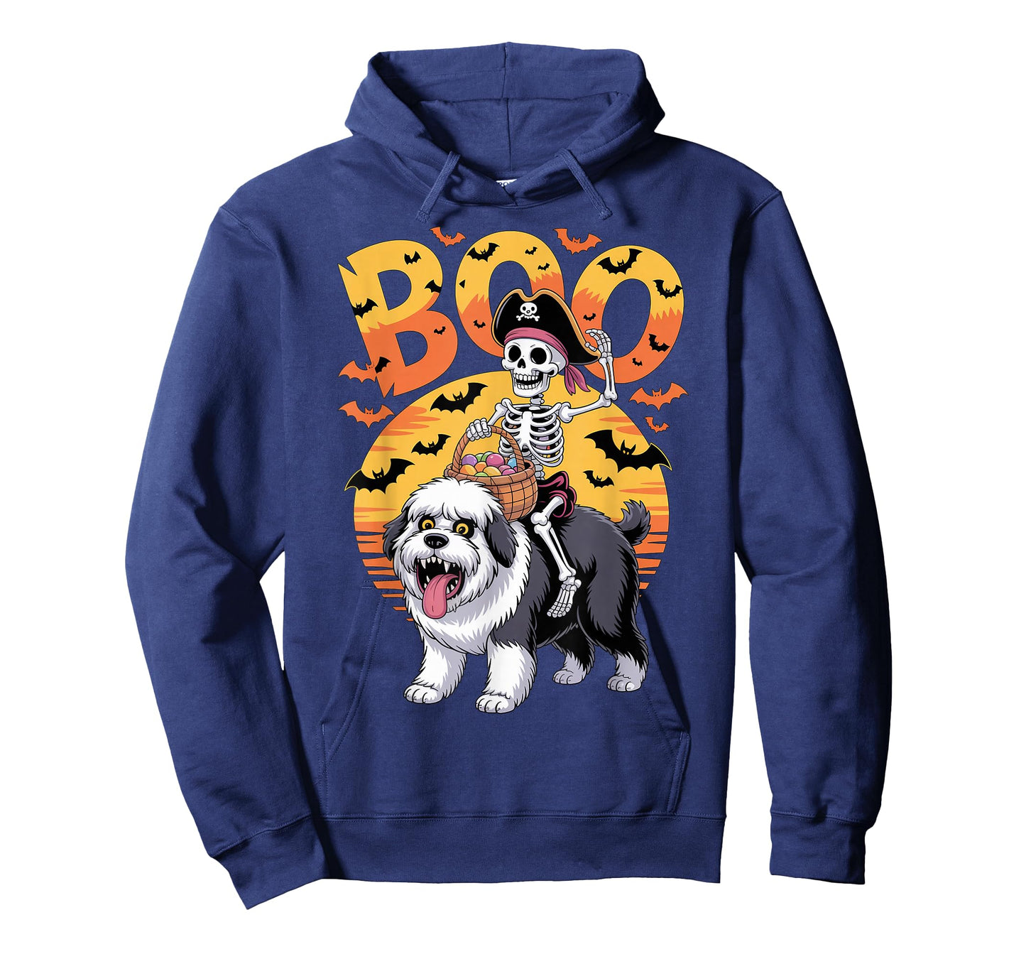 Spooky OES Costume on Boo Old English Sheepdog Halloween T-Shirt
