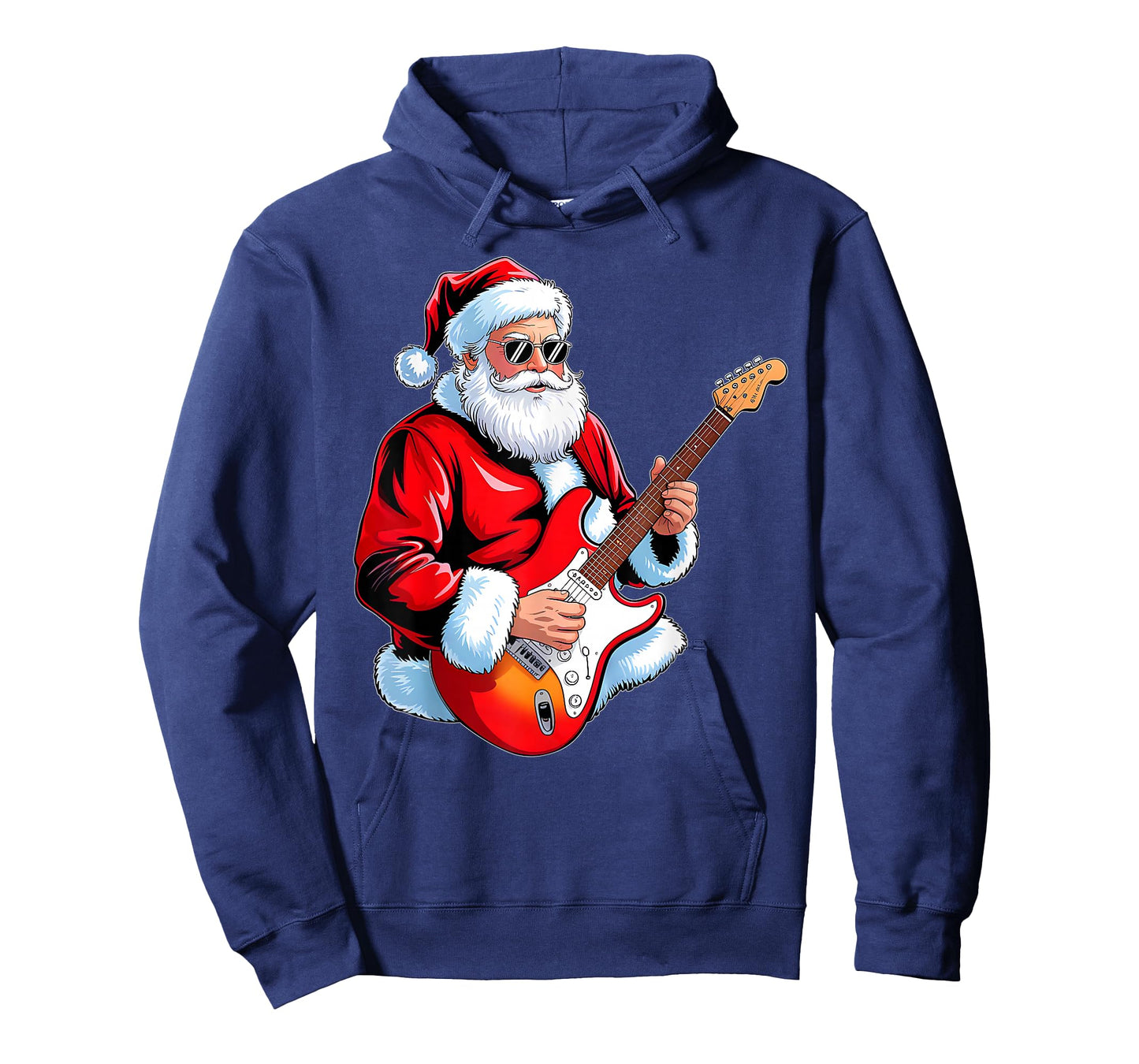 Rock Guitar Santa Christmas Music Men Boy Funny Xmas Pajamas T-Shirt