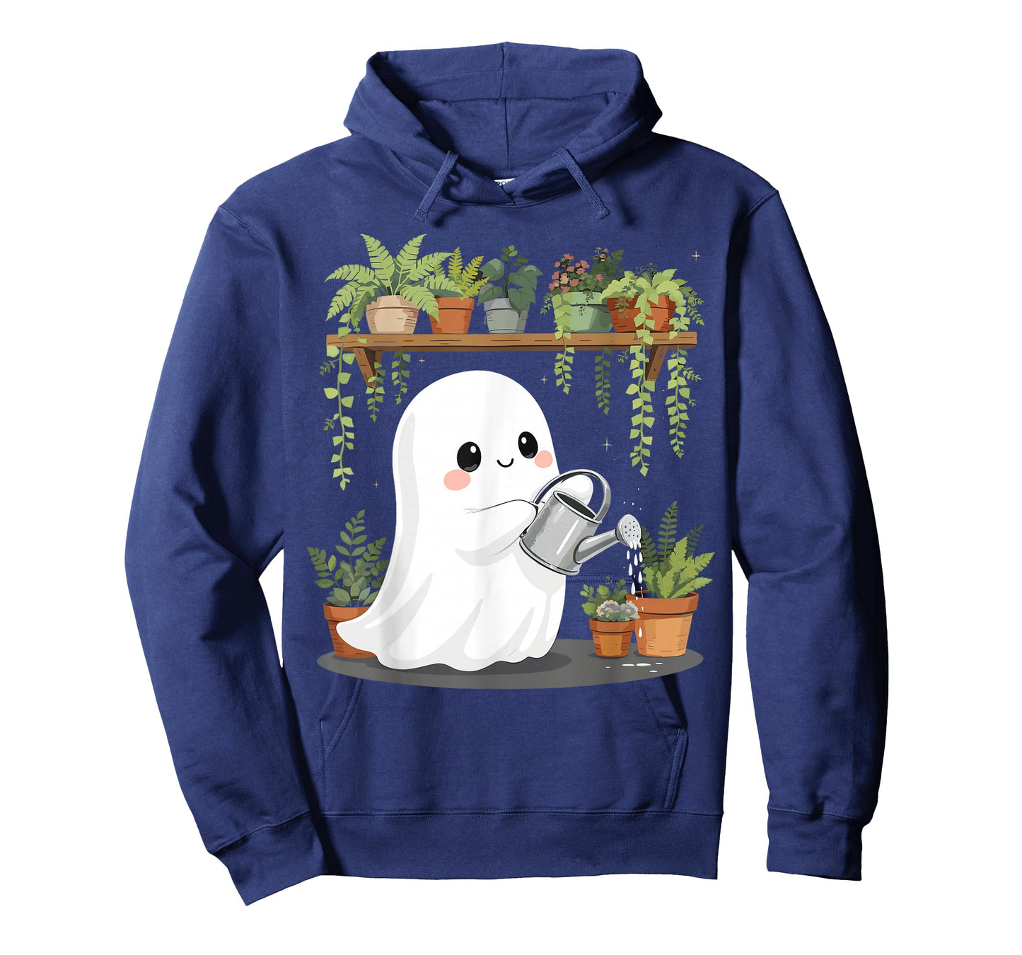 Funny Ghost Watering Plants Spooky Season Halloween Gardener T-Shirt