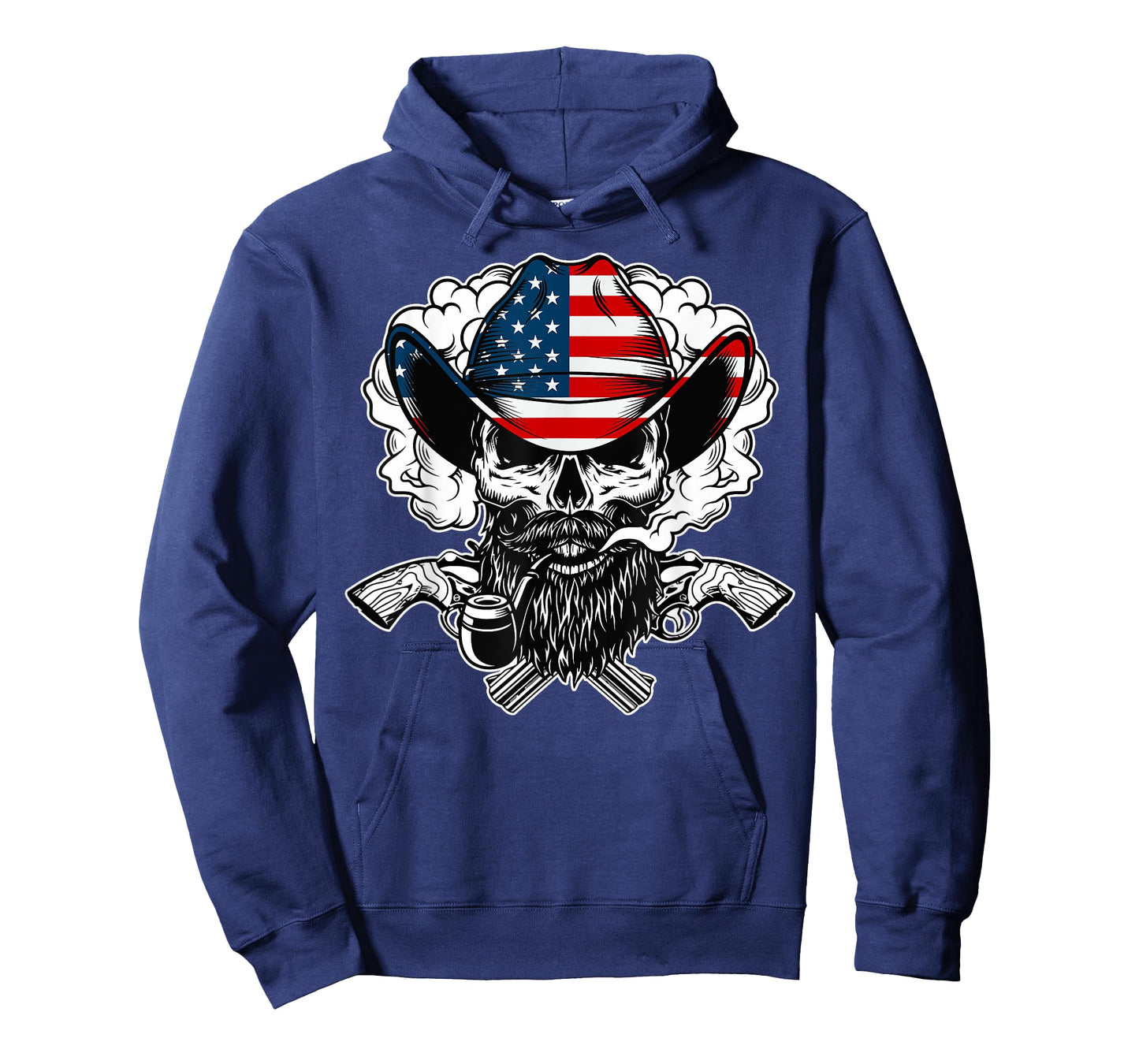 Cool Sugar Skull Cowboy Hat American Flag 4th of July T-Shirt