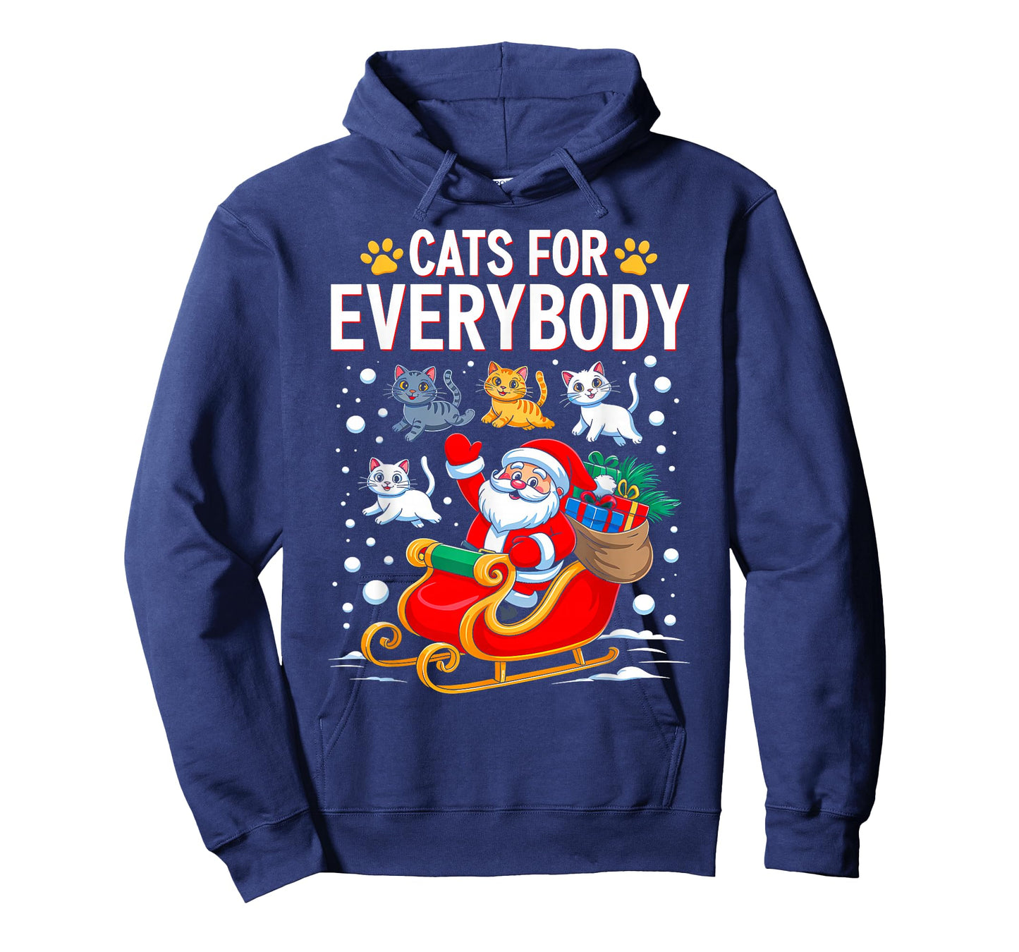 Funny Christmas Cat Santa Xmas Pajamas Cats for Everybody T-Shirt