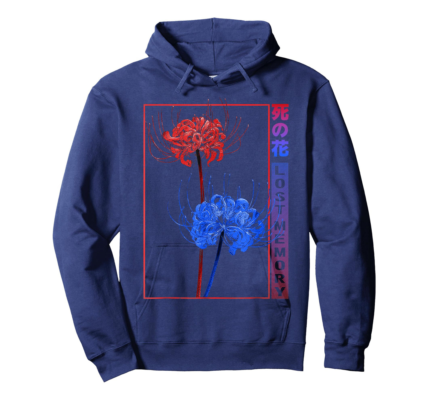 Japanese Red Blue Spider Lily Soft Grunge Aesthetic Flower T-Shirt
