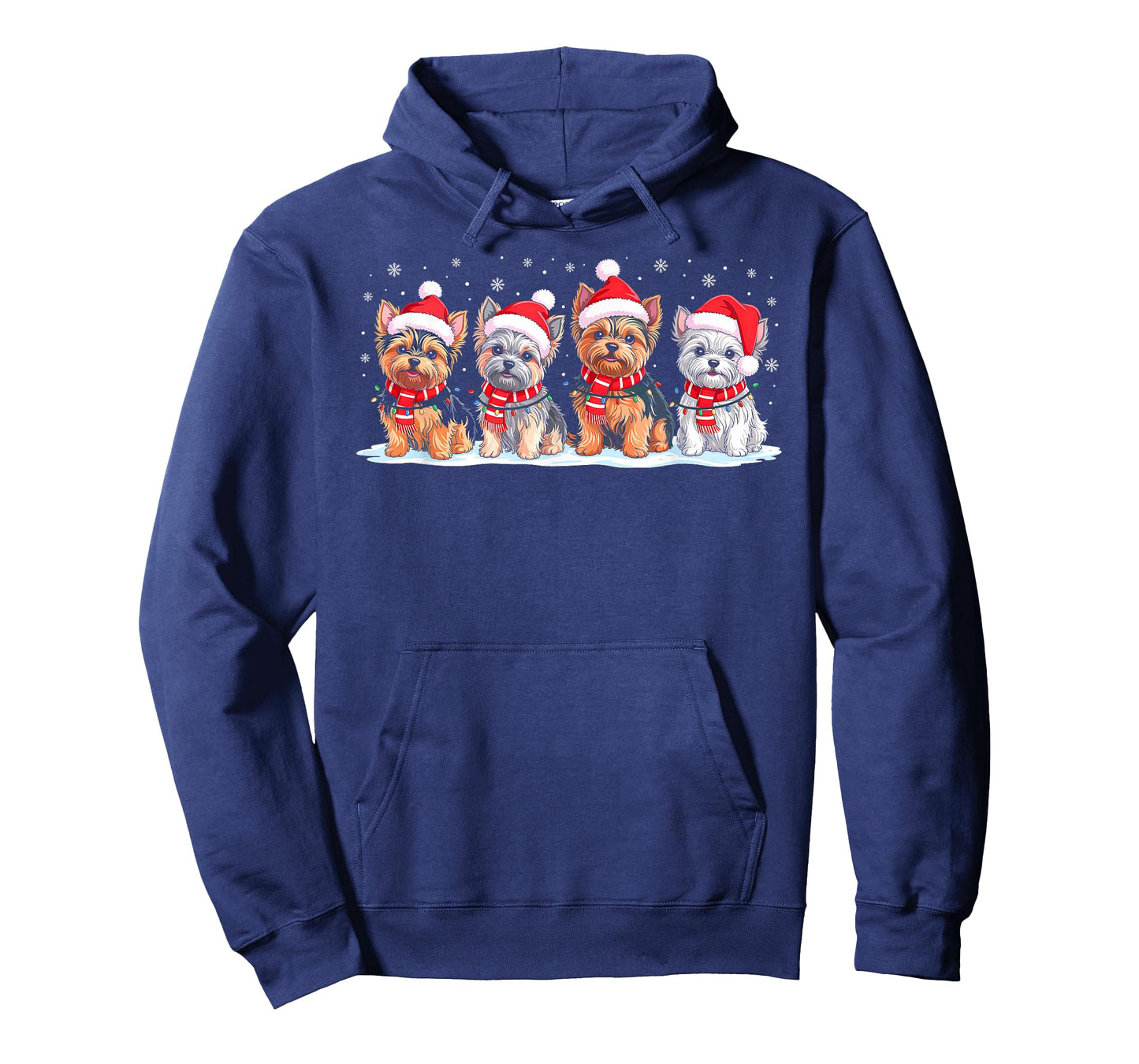Shih Tzu Dog Christmas Pajamas Santa Hat Xmas Lights T-Shirt