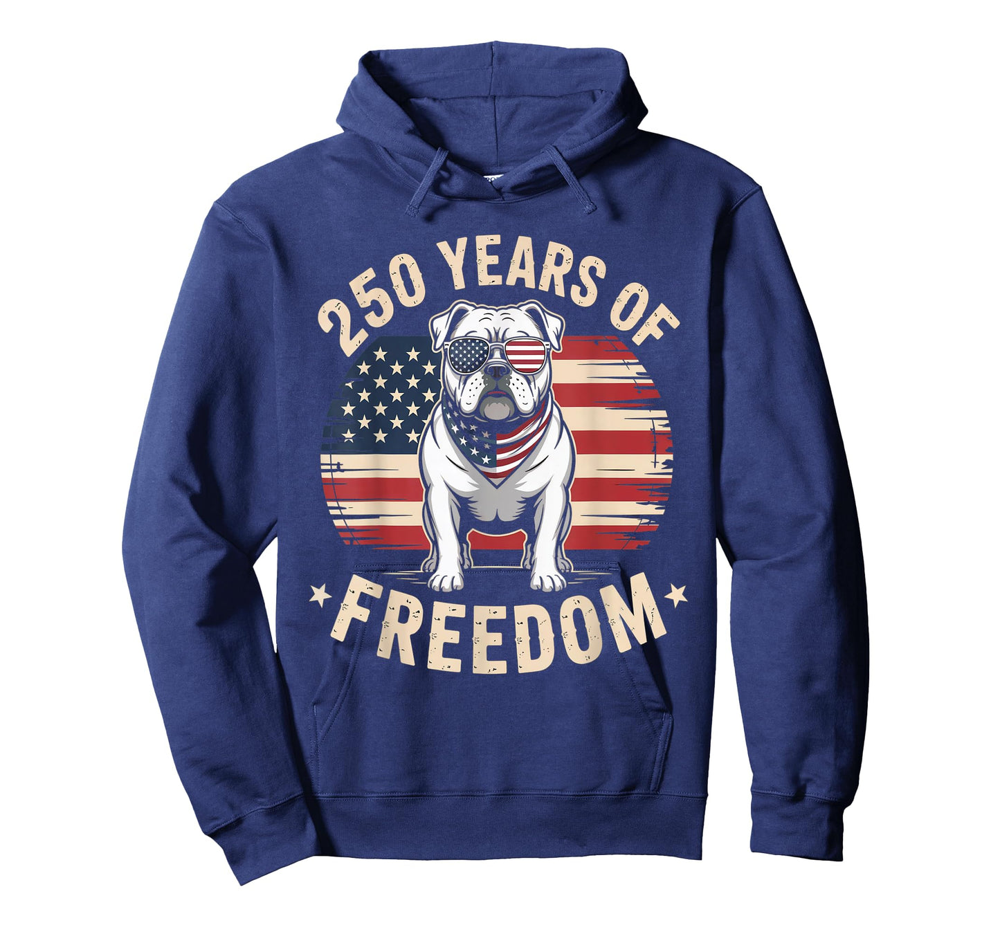 250 Years of Freedom USA Bulldog Patriotic Design T-Shirt