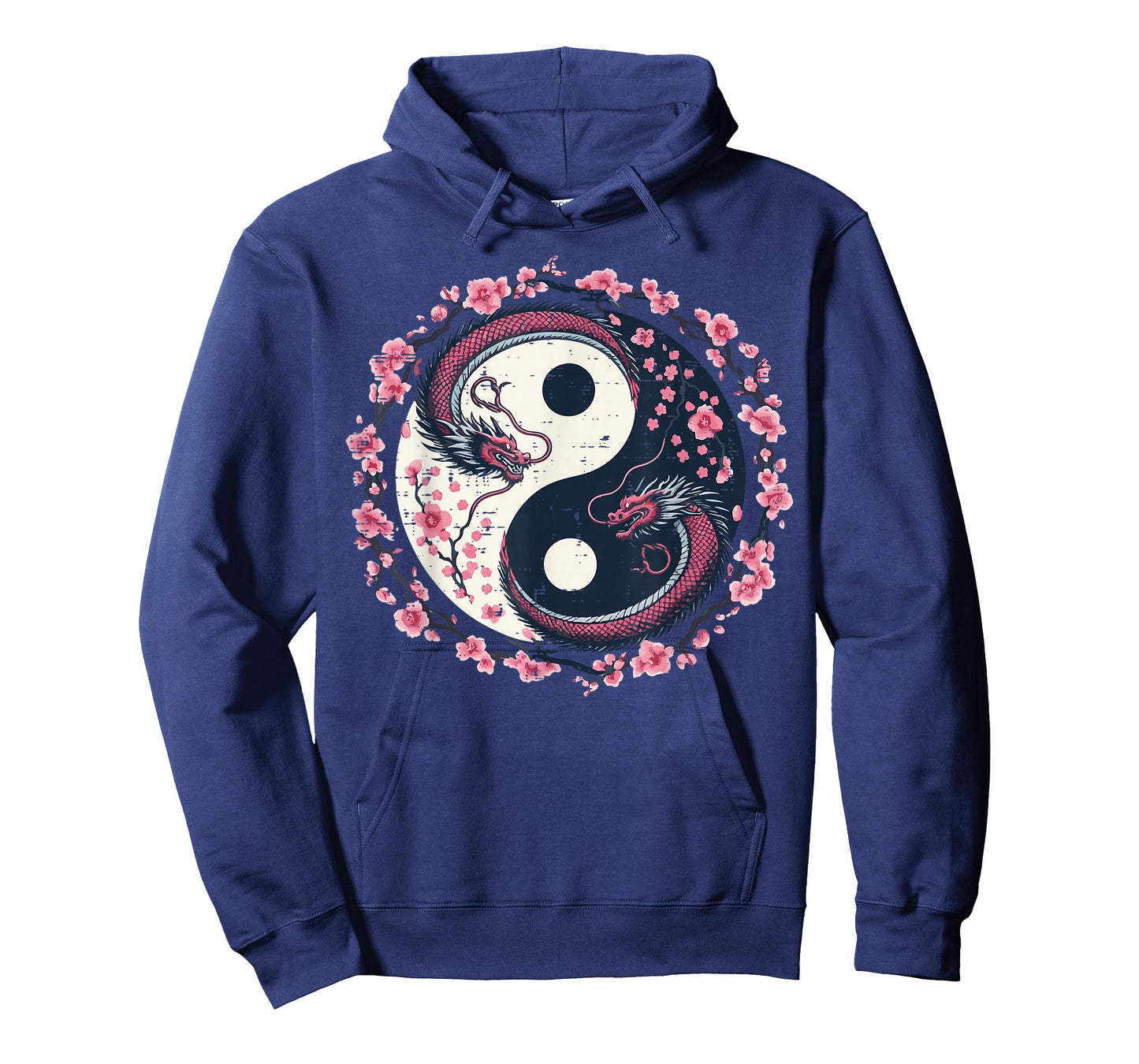 Dragon Sakura Yin Yang Japanese Cherry Blossoms Women Girls T-Shirt