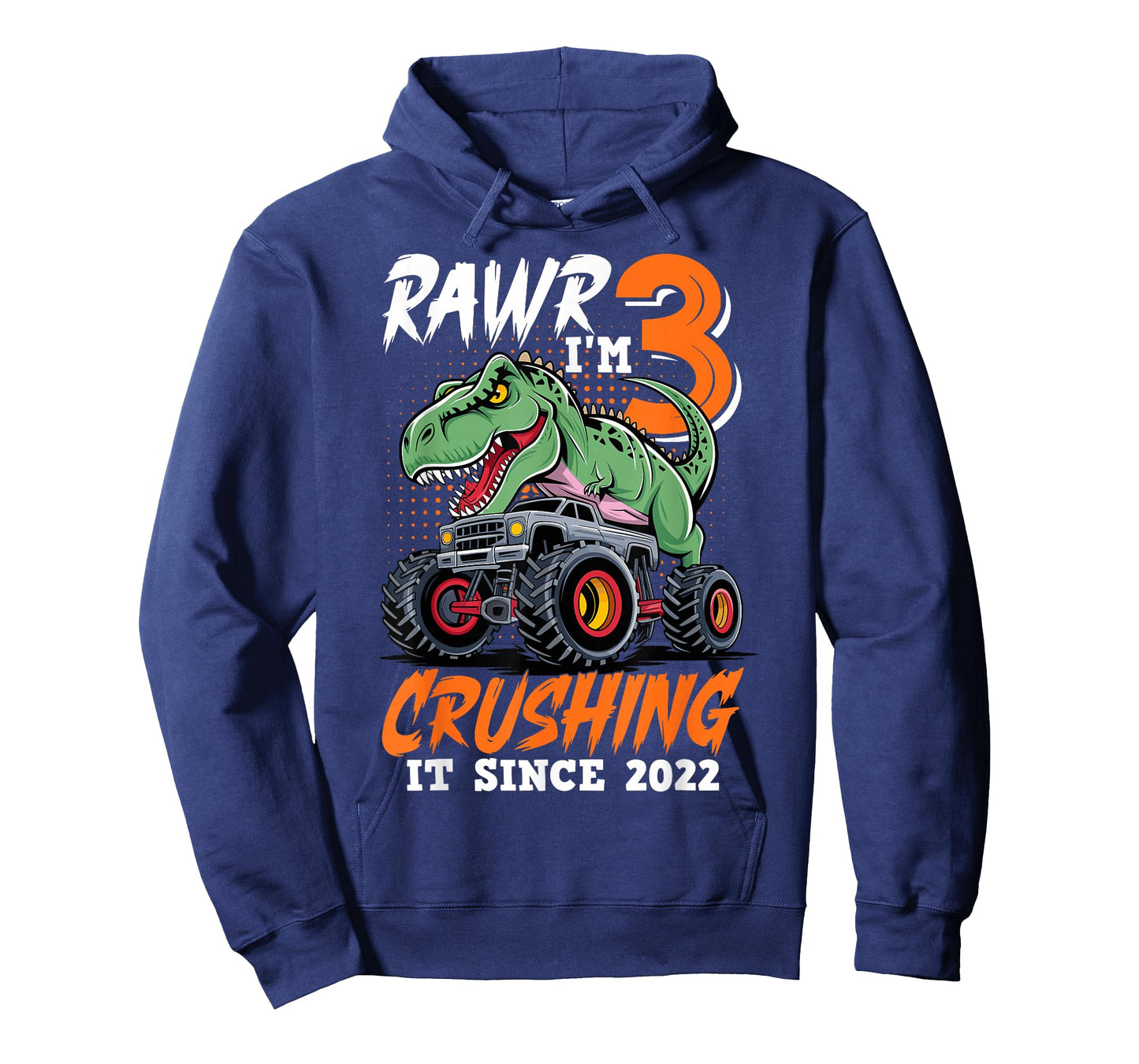 3rd Birthday Monster Truck Dinosaur Party Boys Rawr I'm 3 T-Shirt