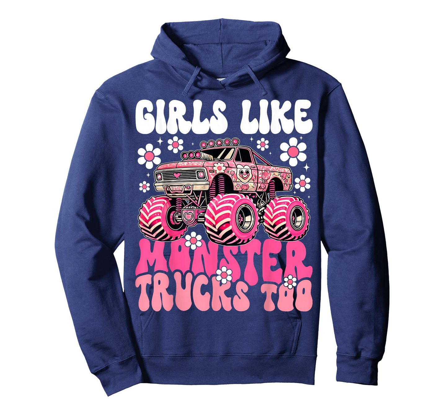 Pink Monster Truck Girls Funny Girls Like Monster Trucks Too T-Shirt