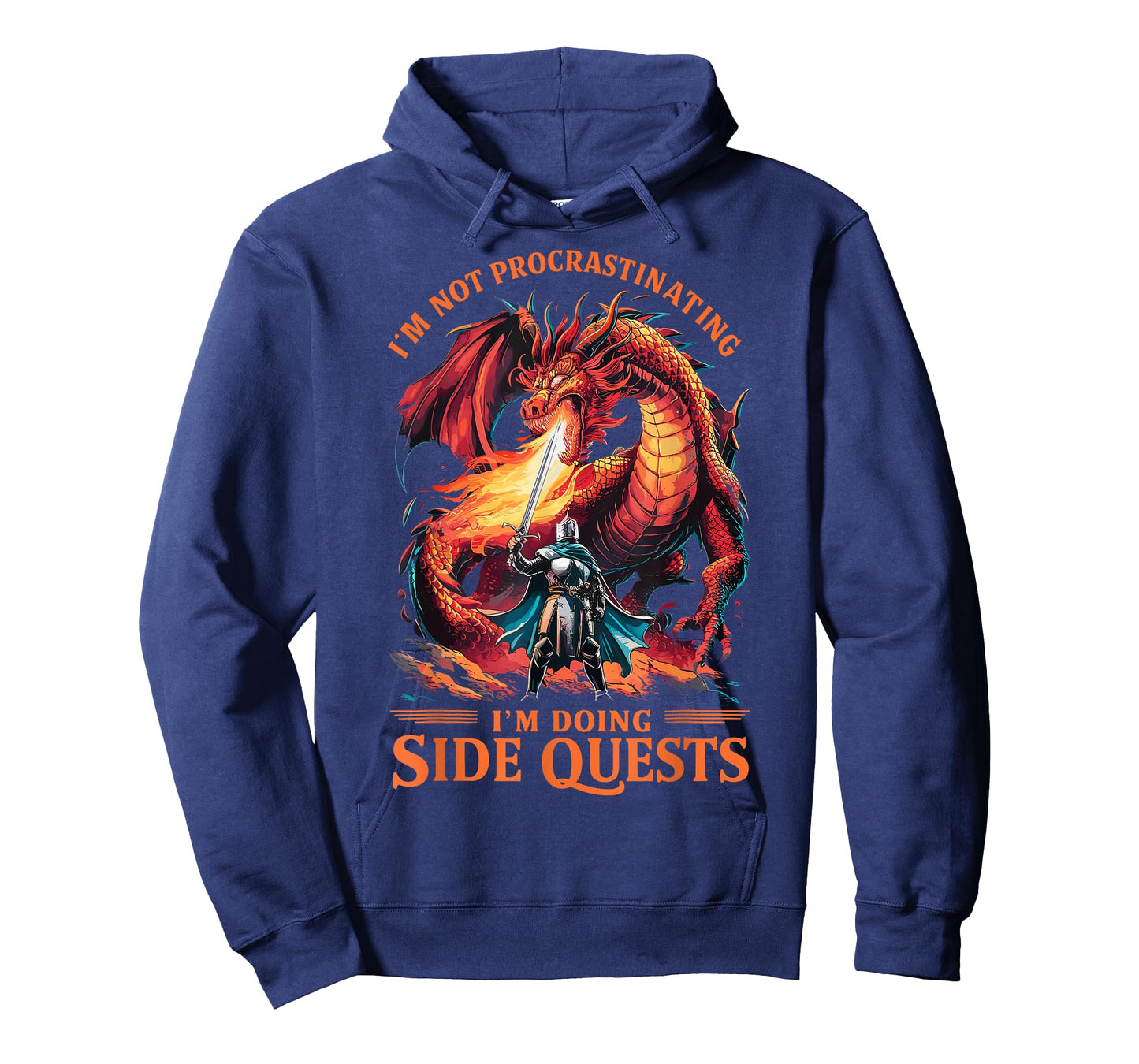 Im Not Procrastinating Its A Side Quest Gamer Gift - Unisex Kids RPG Gamer T-Shirt - Black - Small - Short Sleeve - Crew Neck - Fantasy Dragon Graphic