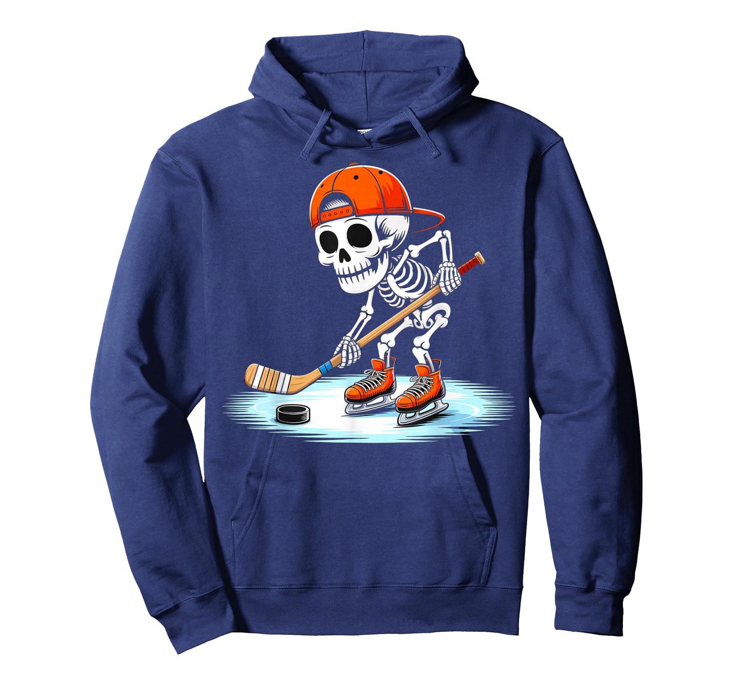 Skeleton Ice Hockey Halloween Costume Gift for Men Boys Kids T-Shirt