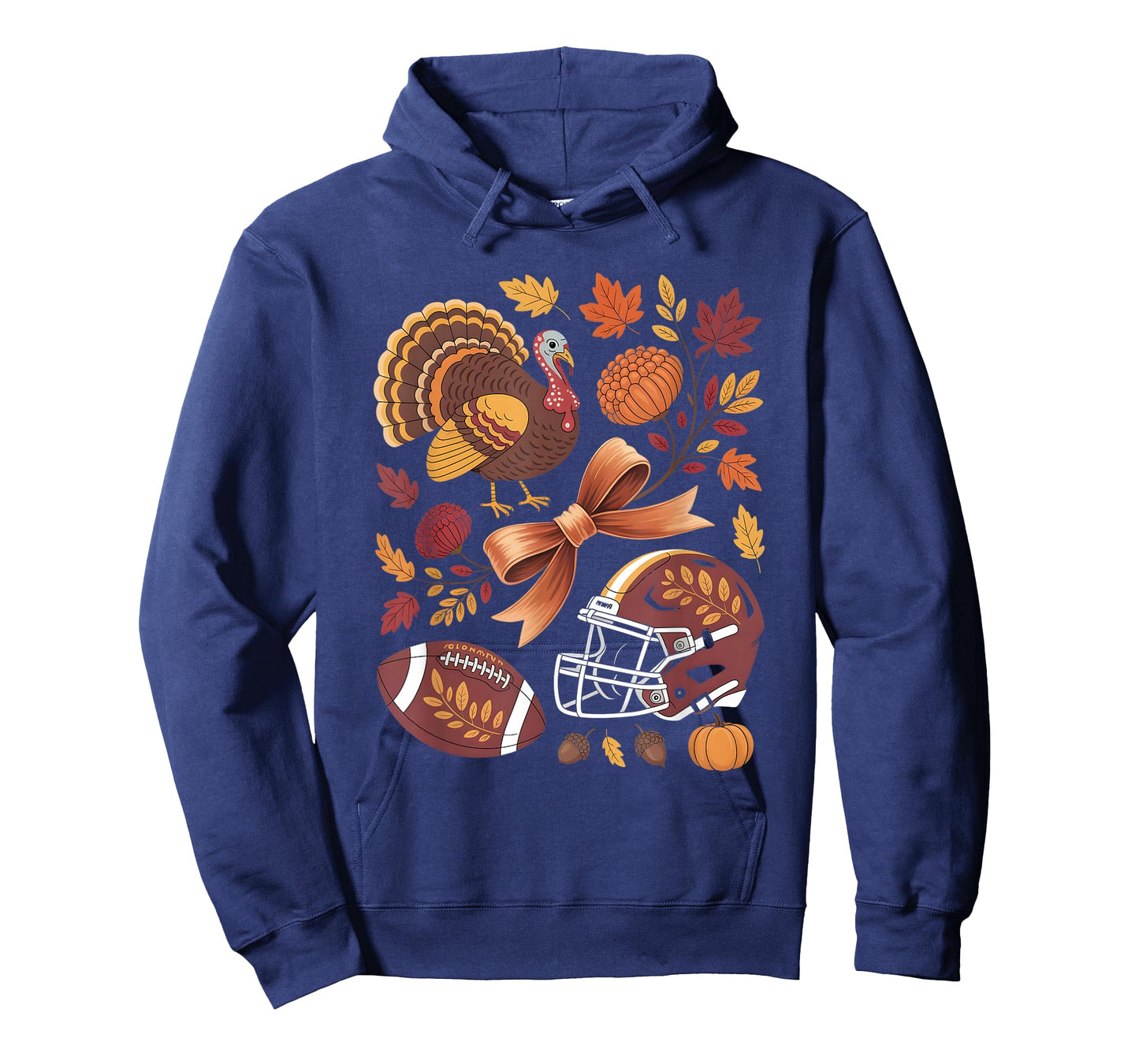 Retro Fall Flowers Thanksgiving Turkey Football Game Day T-Shirt