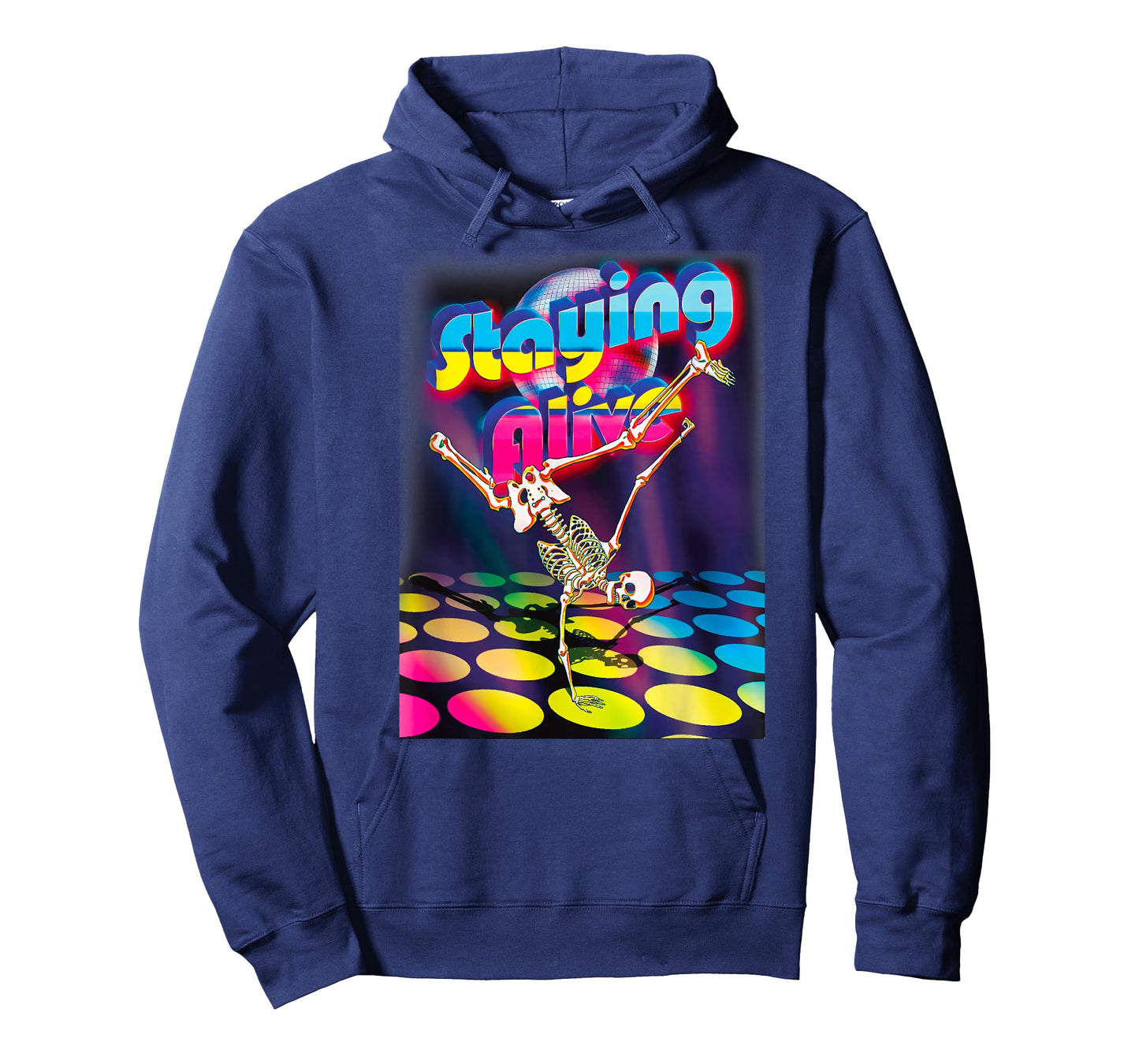 Staying Alive Funny Skeleton Dancing Halloween Vintage Disco T-Shirt