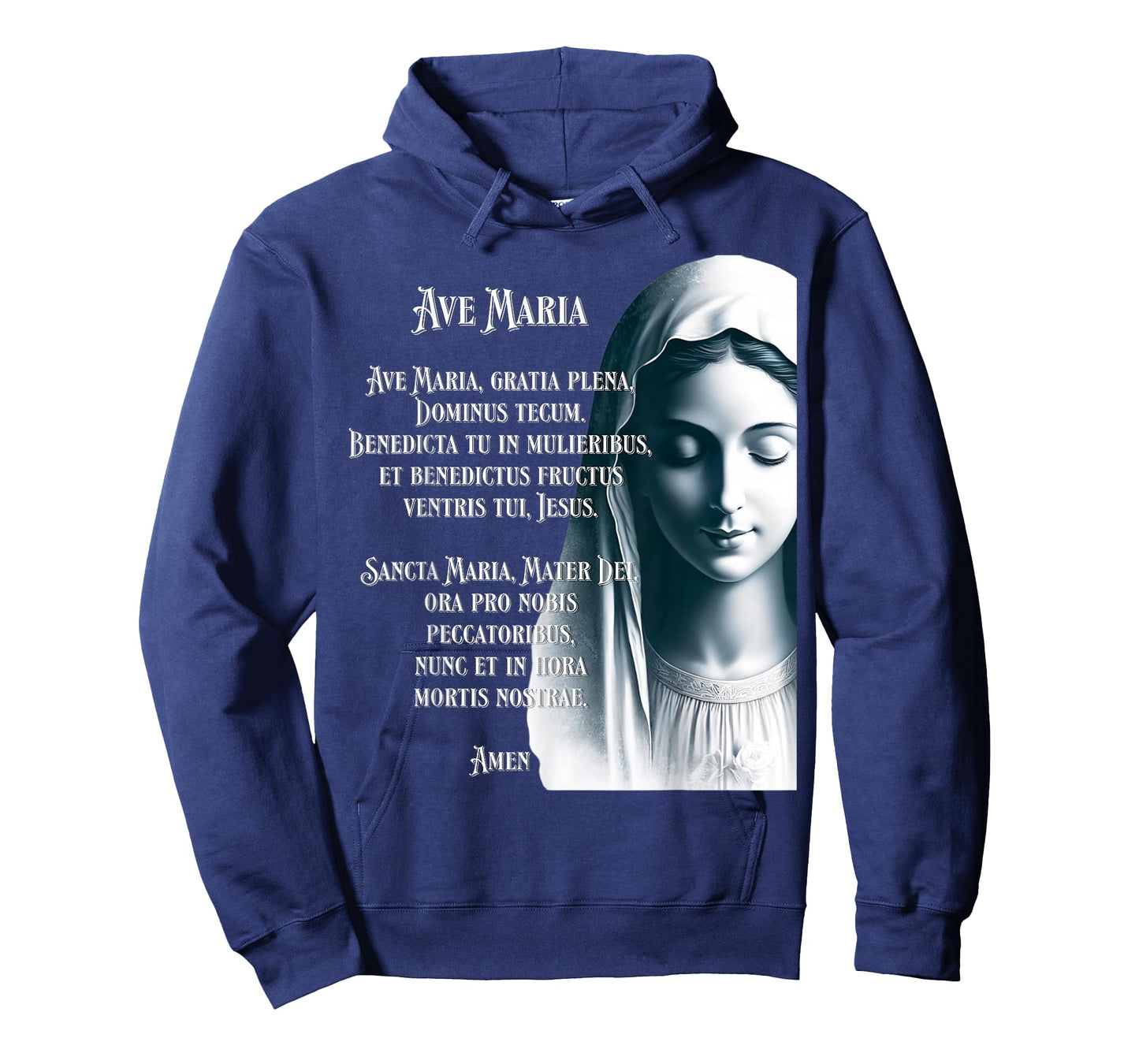 Latin Hail Mary Blessed Mother Rosary Prayer T-Shirt