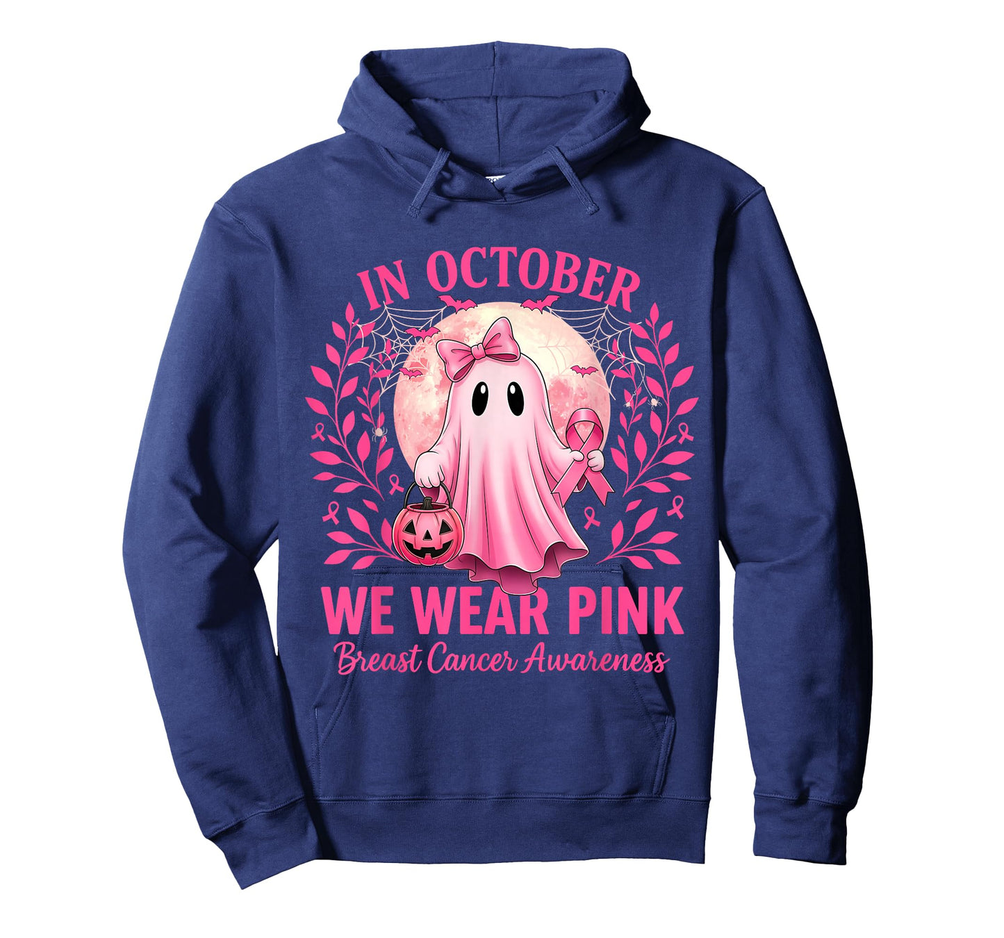 in October We Wear Pink Breast Cancer Awareness Halloween T-Shirt