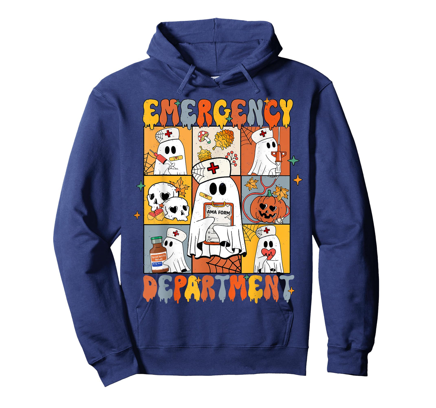 Emergency Department Halloween Cute Pumpkin Ghost ER Nurse T-Shirt