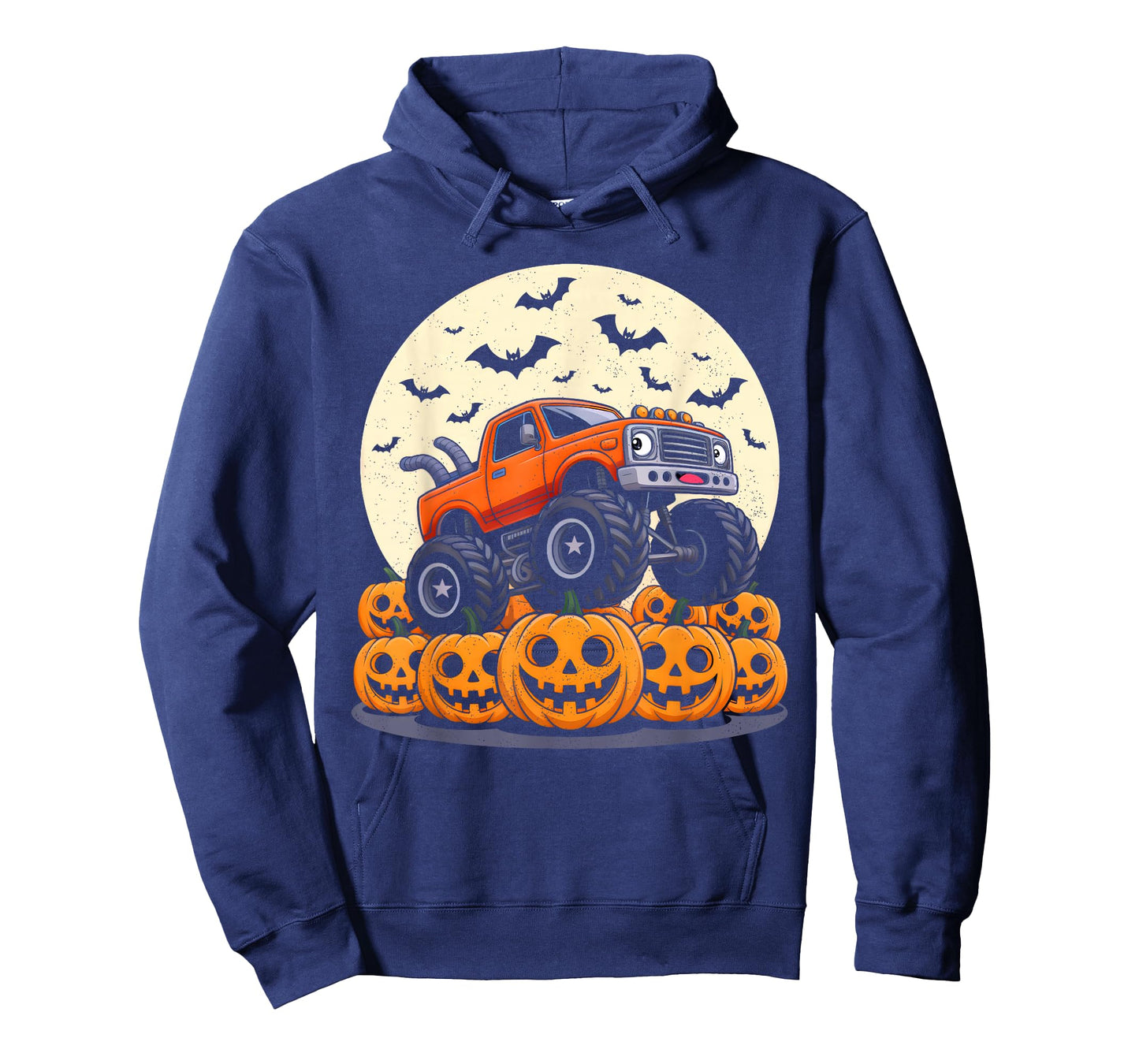Monster Truck Jack O Lantern Pumpkin Halloween For Boys Kids T-Shirt
