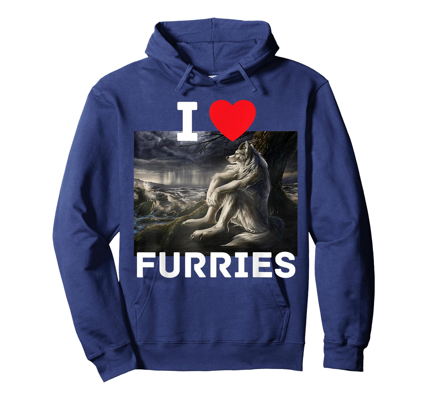 I Heart Furries Funny Cringe Furry Alpha Werewolf Wolf Meme T-Shirt