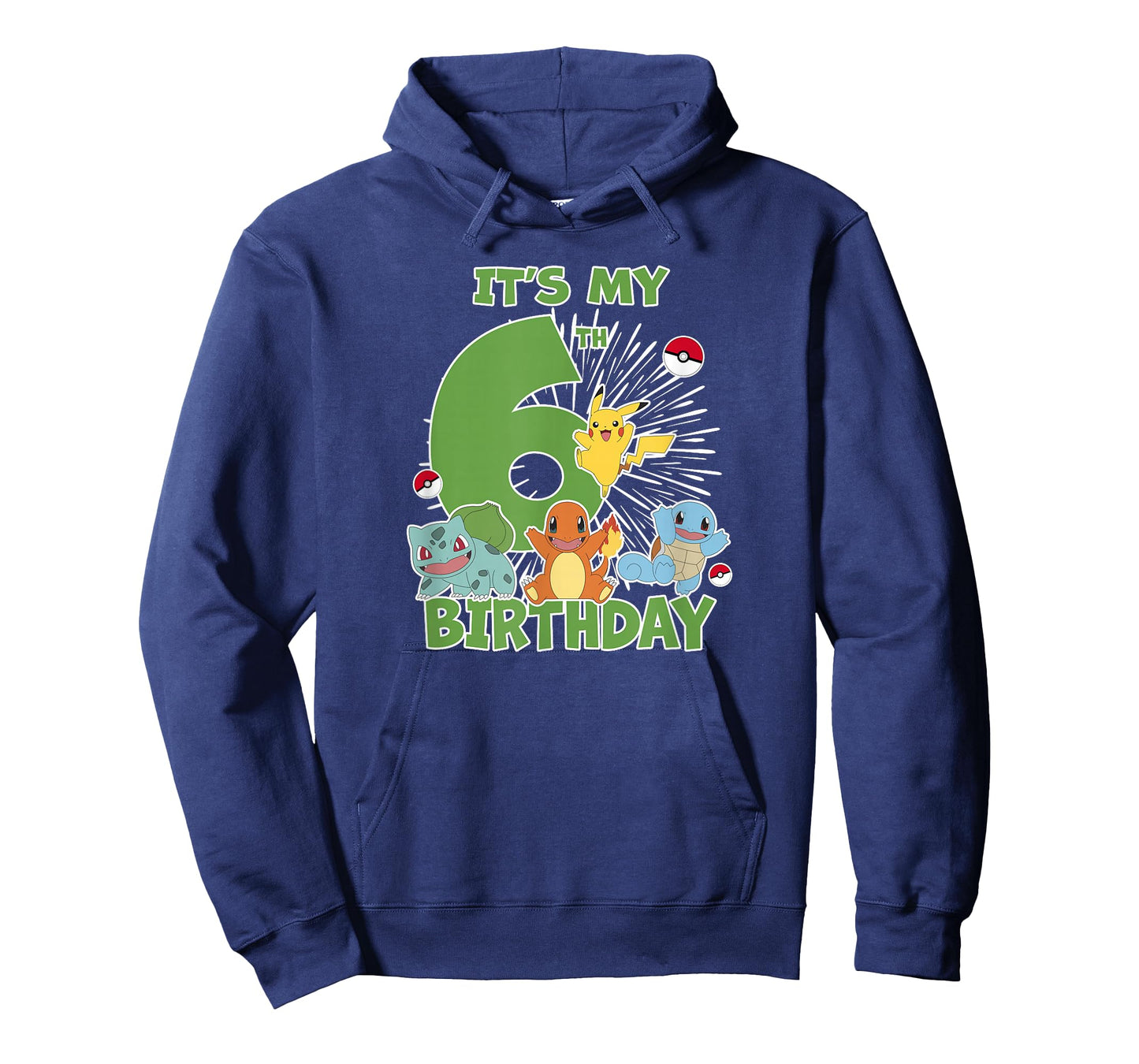 Pokémon It's My 6th Birthday Kanto Starters Celebration T-Shirt