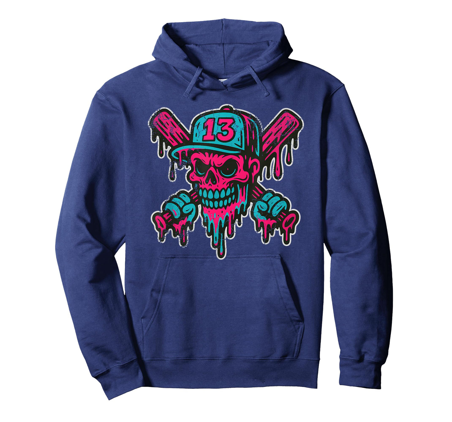 Baseball Skull Drip Softball Team Player Design T-Shirt