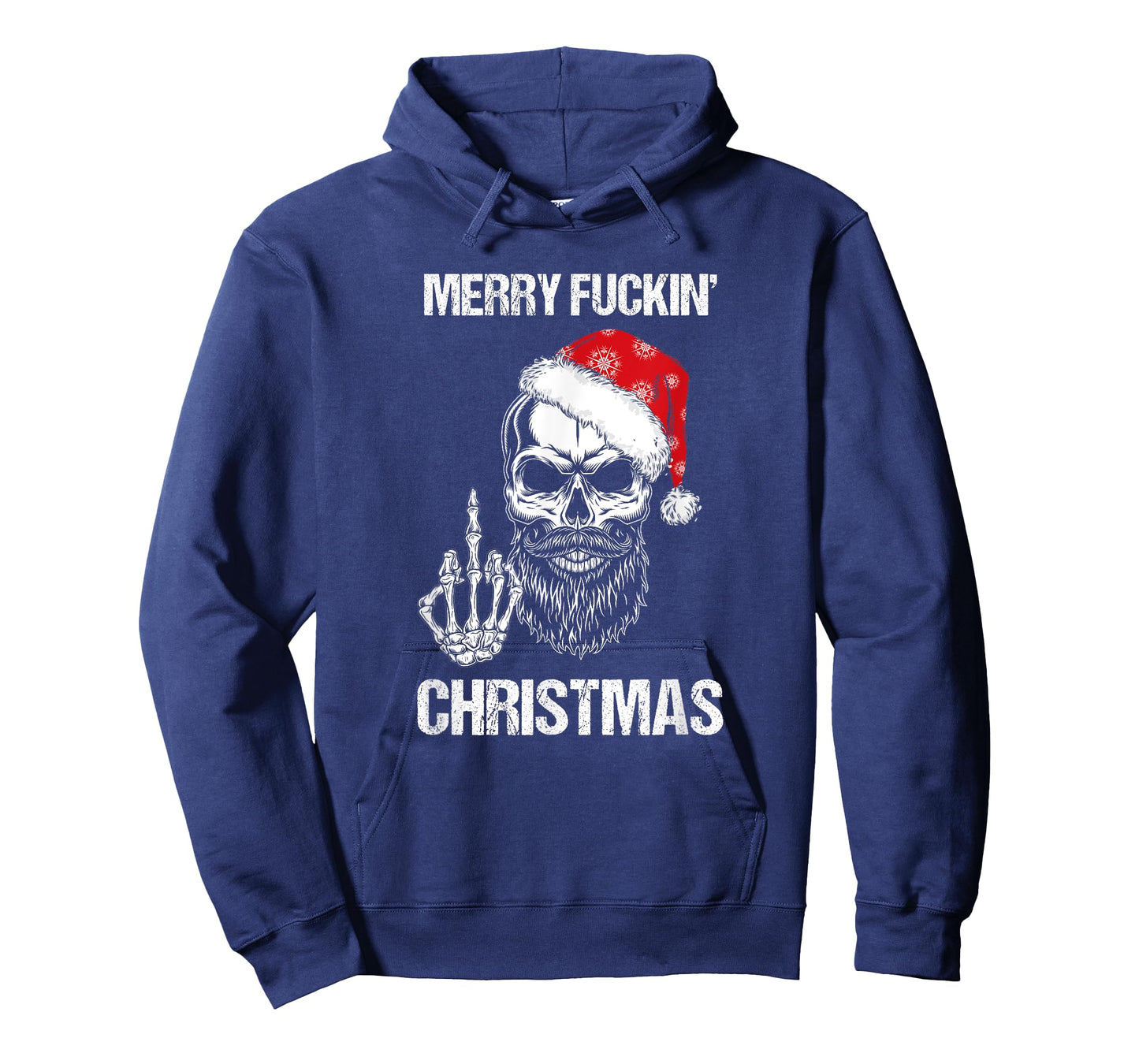 Funny Skull Santa Hat Merry Fuckin Christmas Pajama T-Shirt