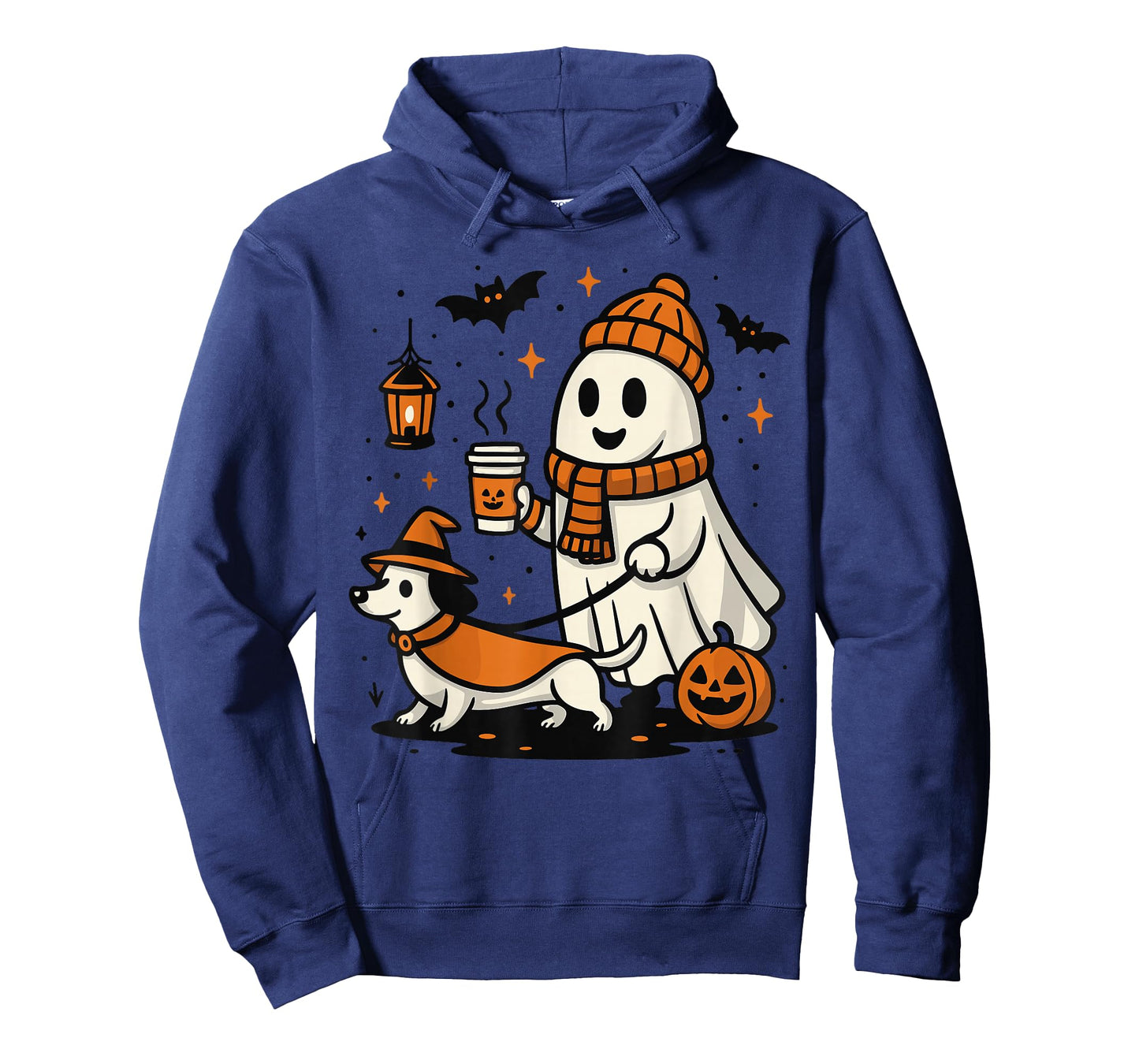 Cute Ghost Walking Dog Shirt, Halloween Dog Dad Ghost Coffee T-Shirt