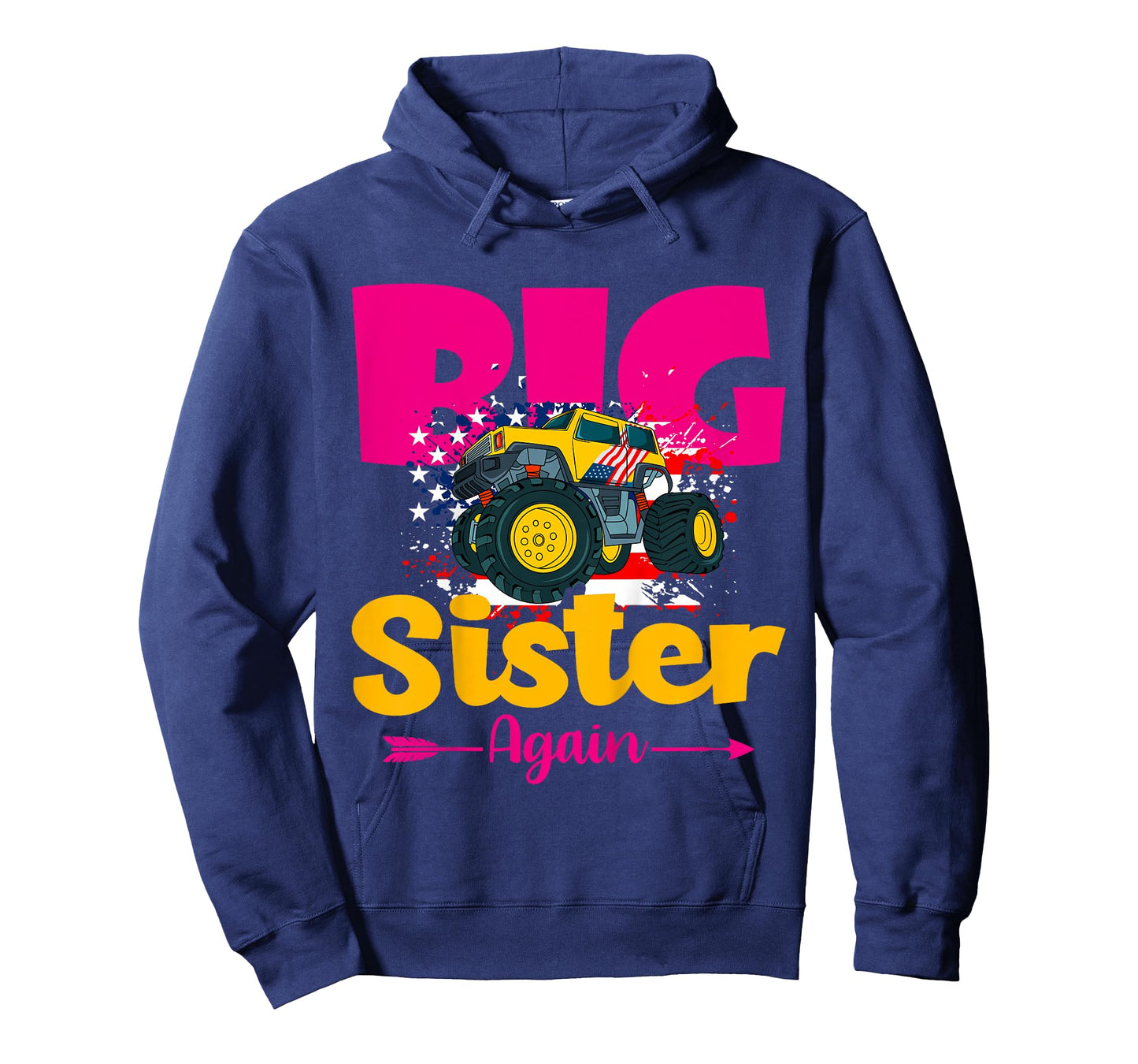 Kids Promoted To Big Sister Again Monster Truck Baby Announcement T-Shirt