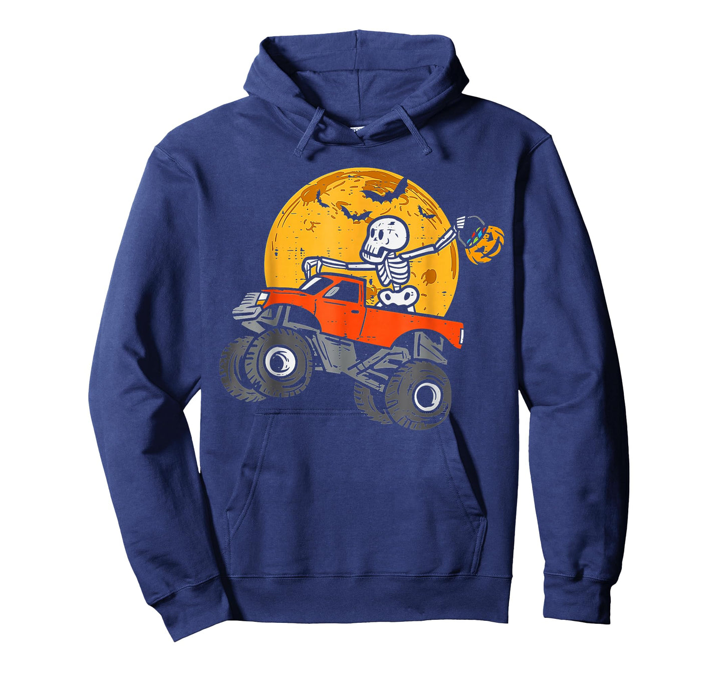 Skeleton Monster Truck Moon Candy Toddler Boys Halloween T-Shirt