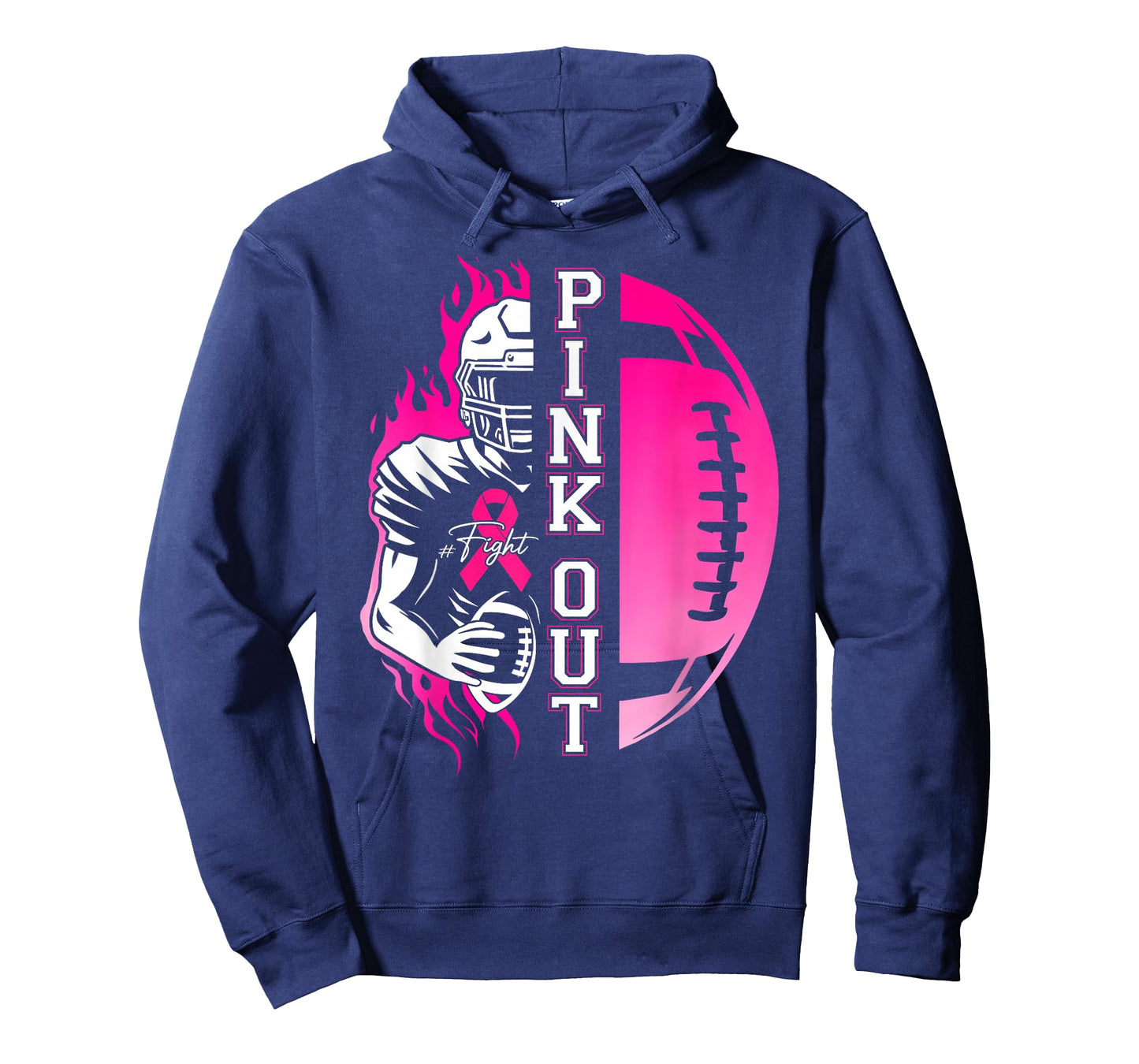 Football Pink Out Team Breast Cancer Awareness Month Womens T-Shirt