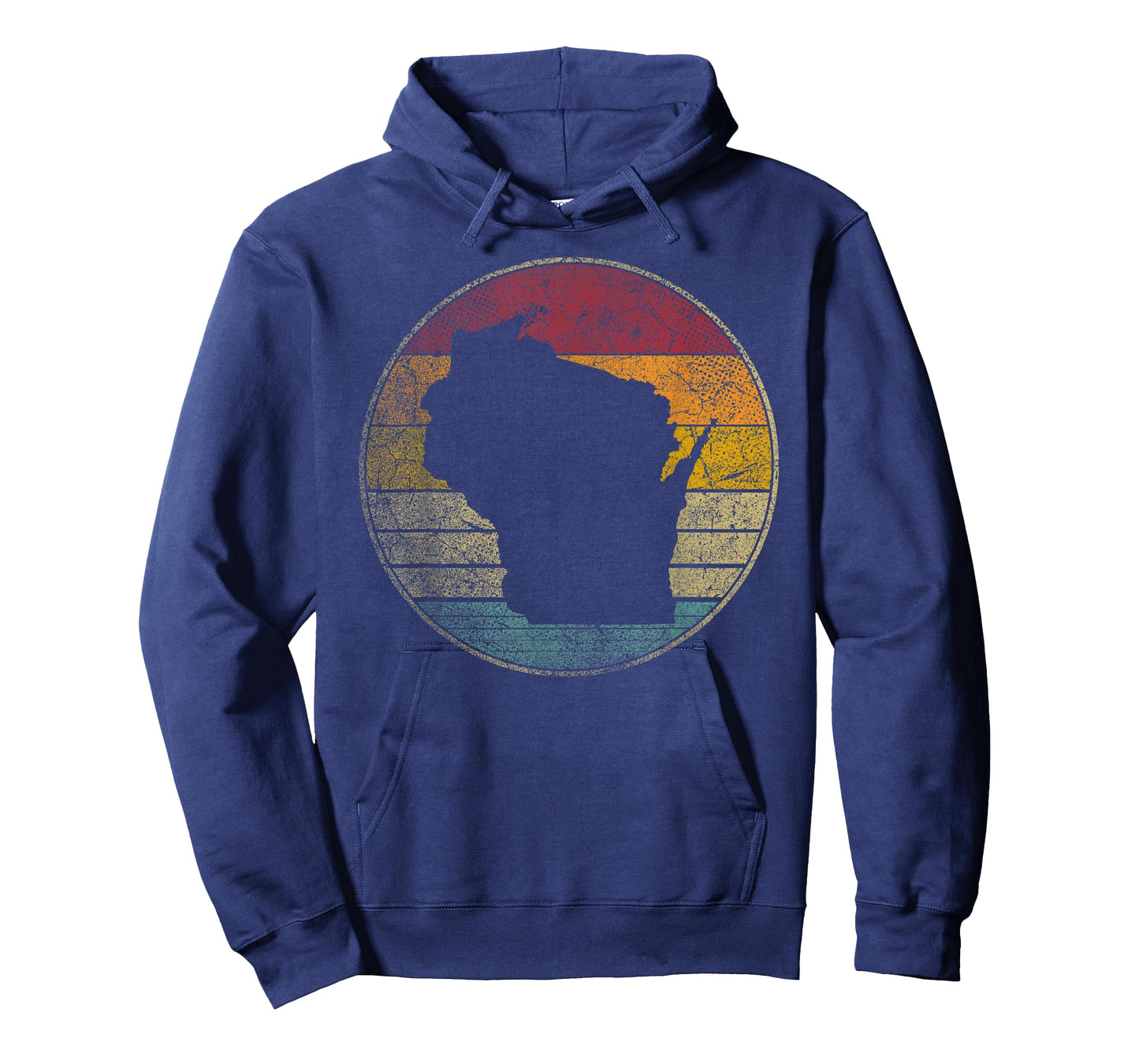 Wisconsin Vintage Distressed Retro Style Silhouette State T-Shirt