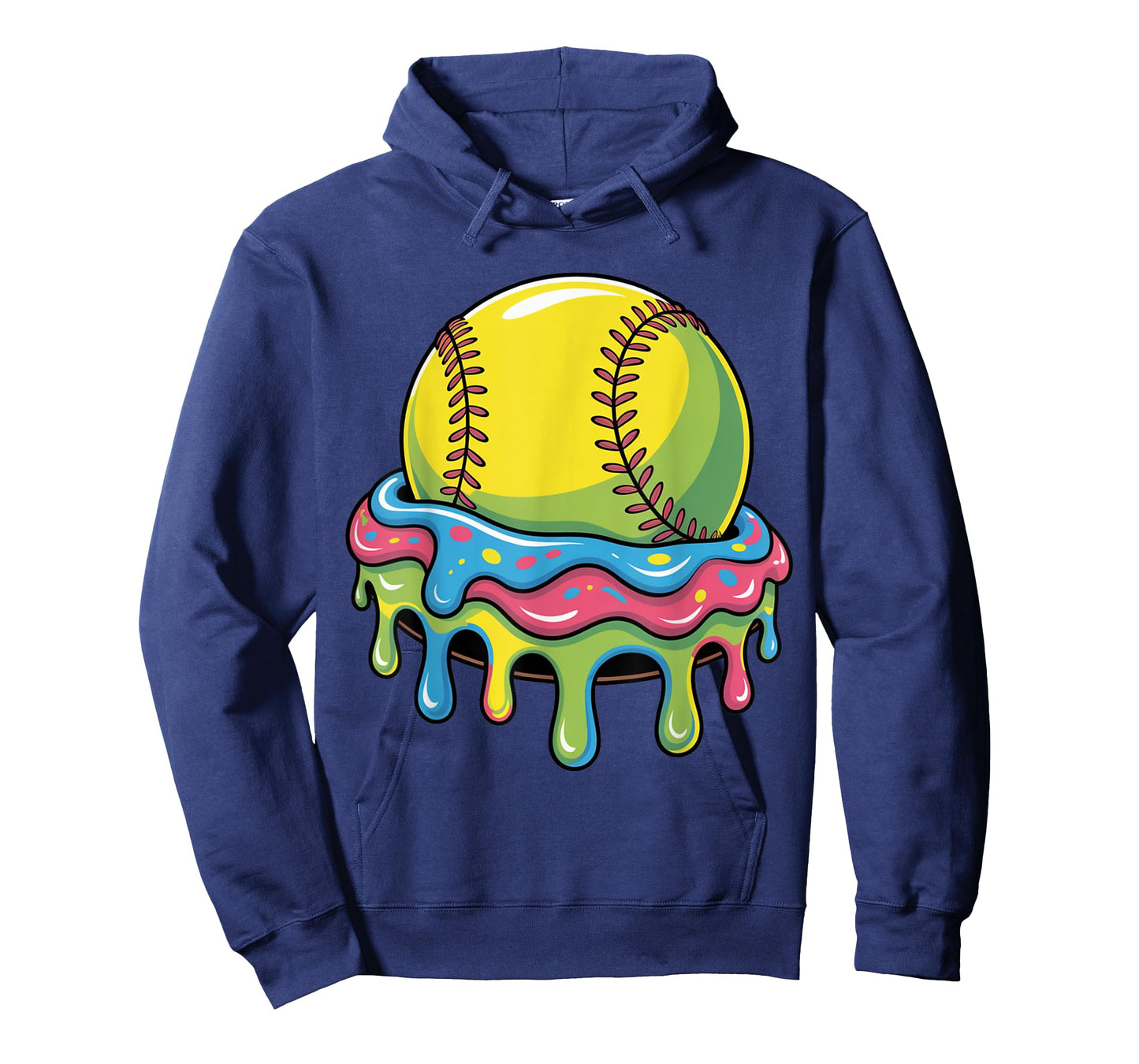 Softball Drip Ice Cream Style for Girls Women Sports Fun T-Shirt