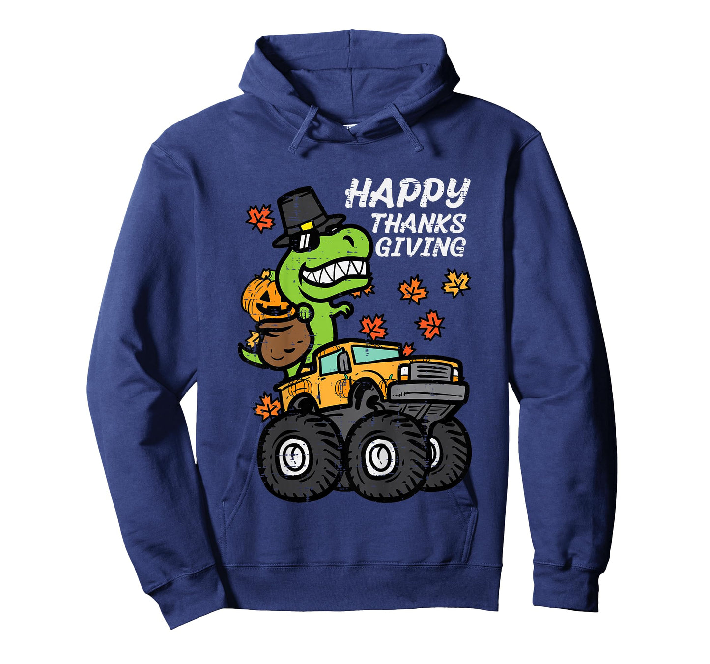 Kids Happy Thanksgiving Trex Monster Truck Fall Toddler Boys Kids T-Shirt