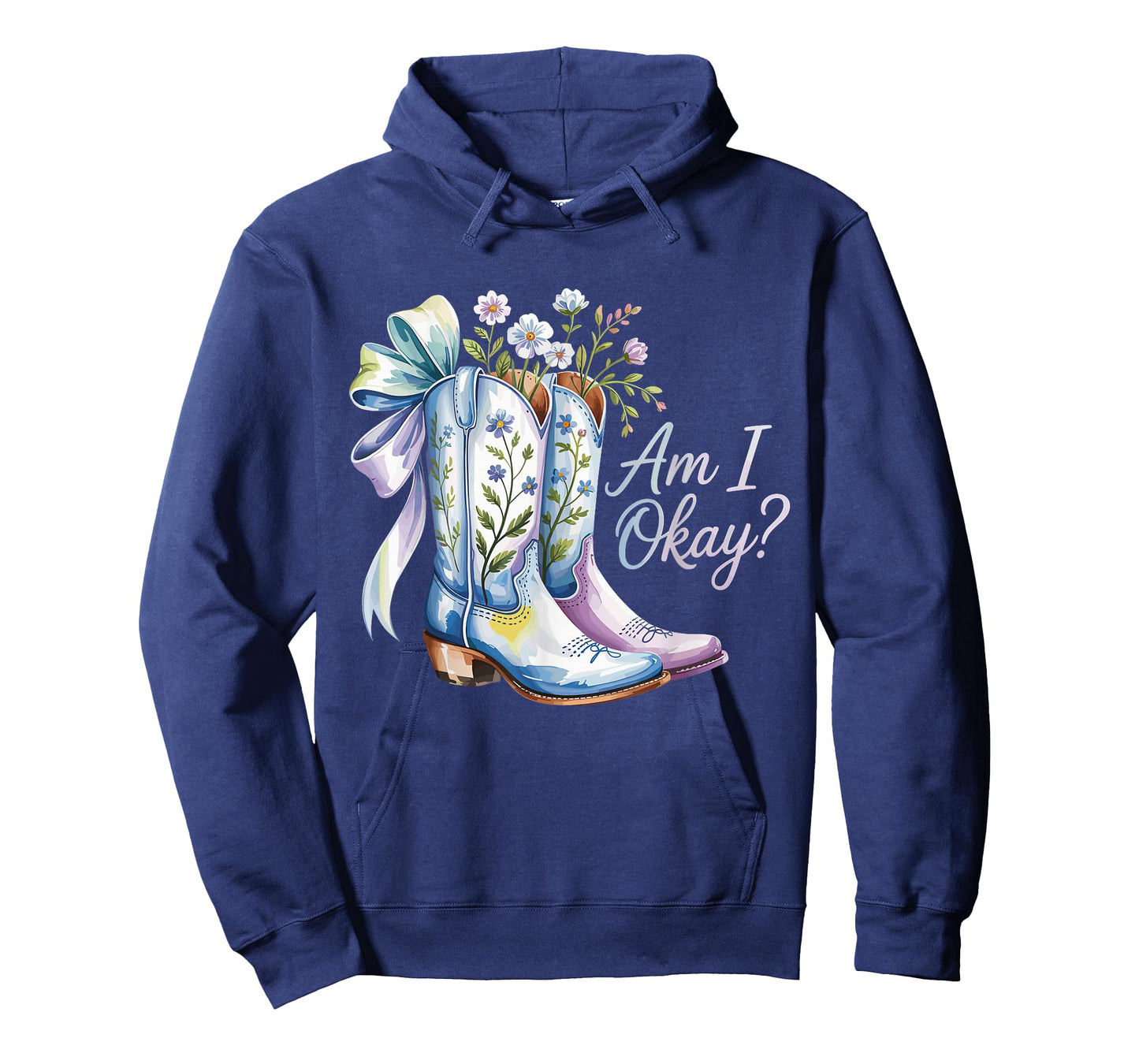 Am I Okay Boot Western Texas Cowgirl Coquette Bow Women Girl T-Shirt