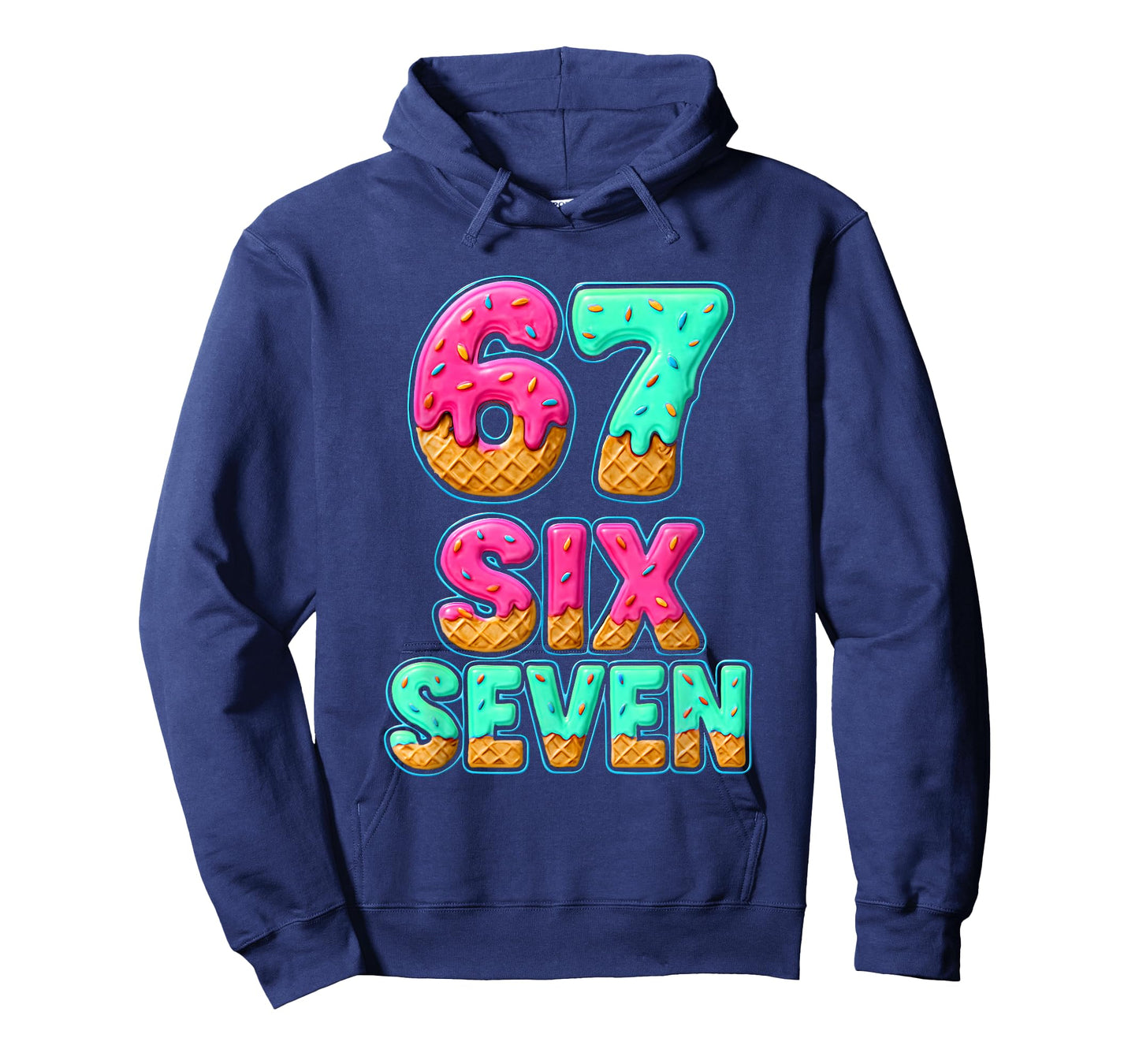 67 Ice Cream Drip Baseball Six Seven Funny 6-7 Meme Teen Boy T-Shirt
