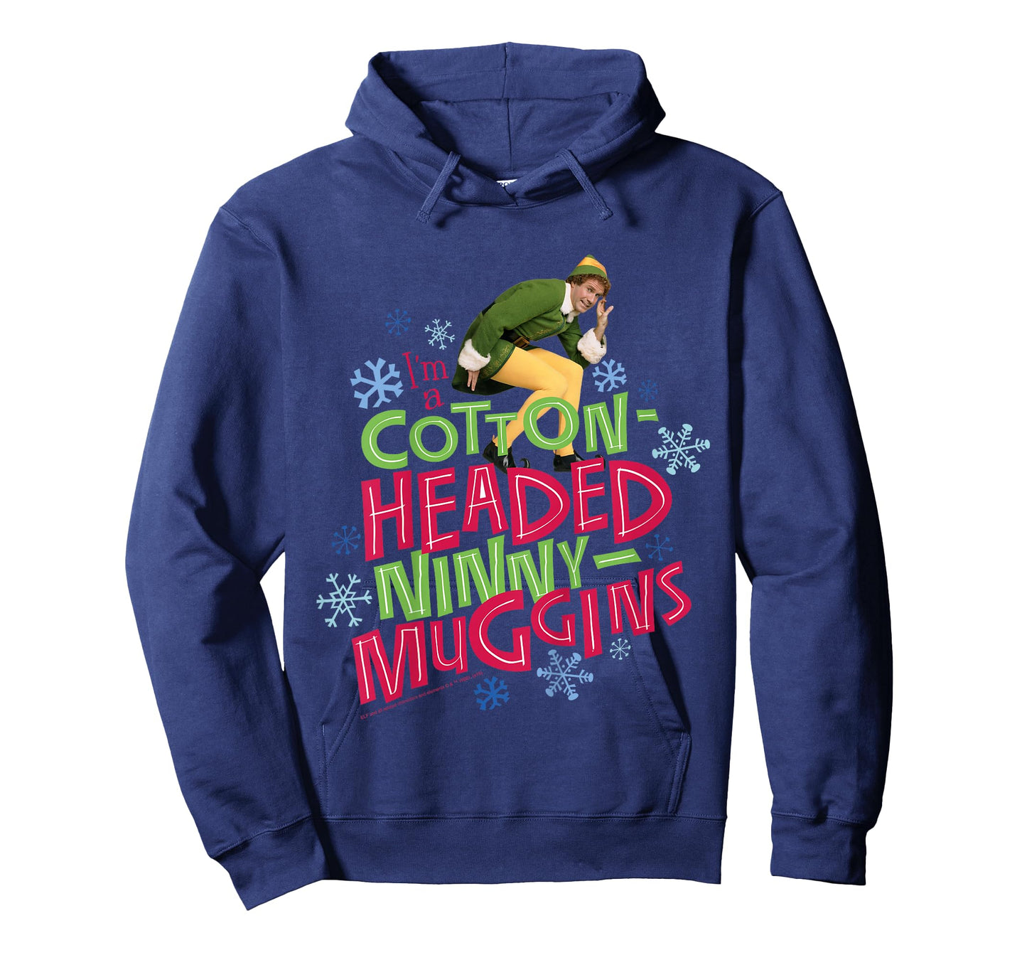 Kids Elf Buddy Cotton Headed Ninny Muggins Large Text T-Shirt