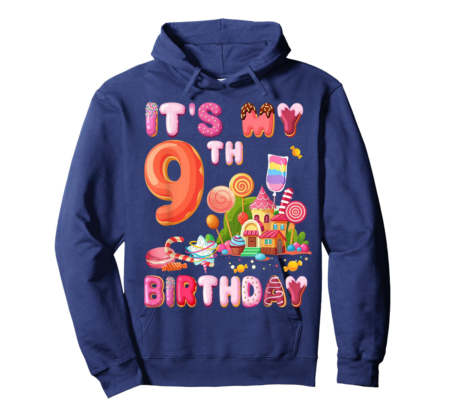 Itโs My 9th Birthday Sweet Candy 9 Year Old Girl Party T-Shirt