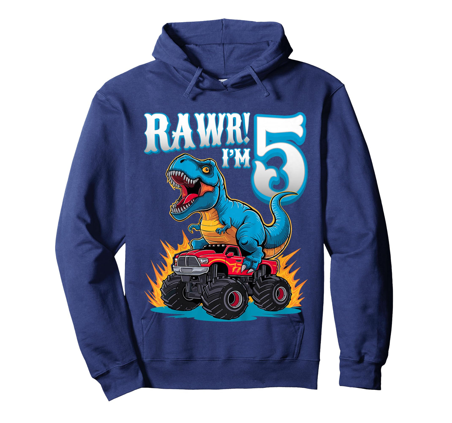 Rawr I'm 5 Year Old T-Rex Monster Truck 5th Birthday Party T-Shirt