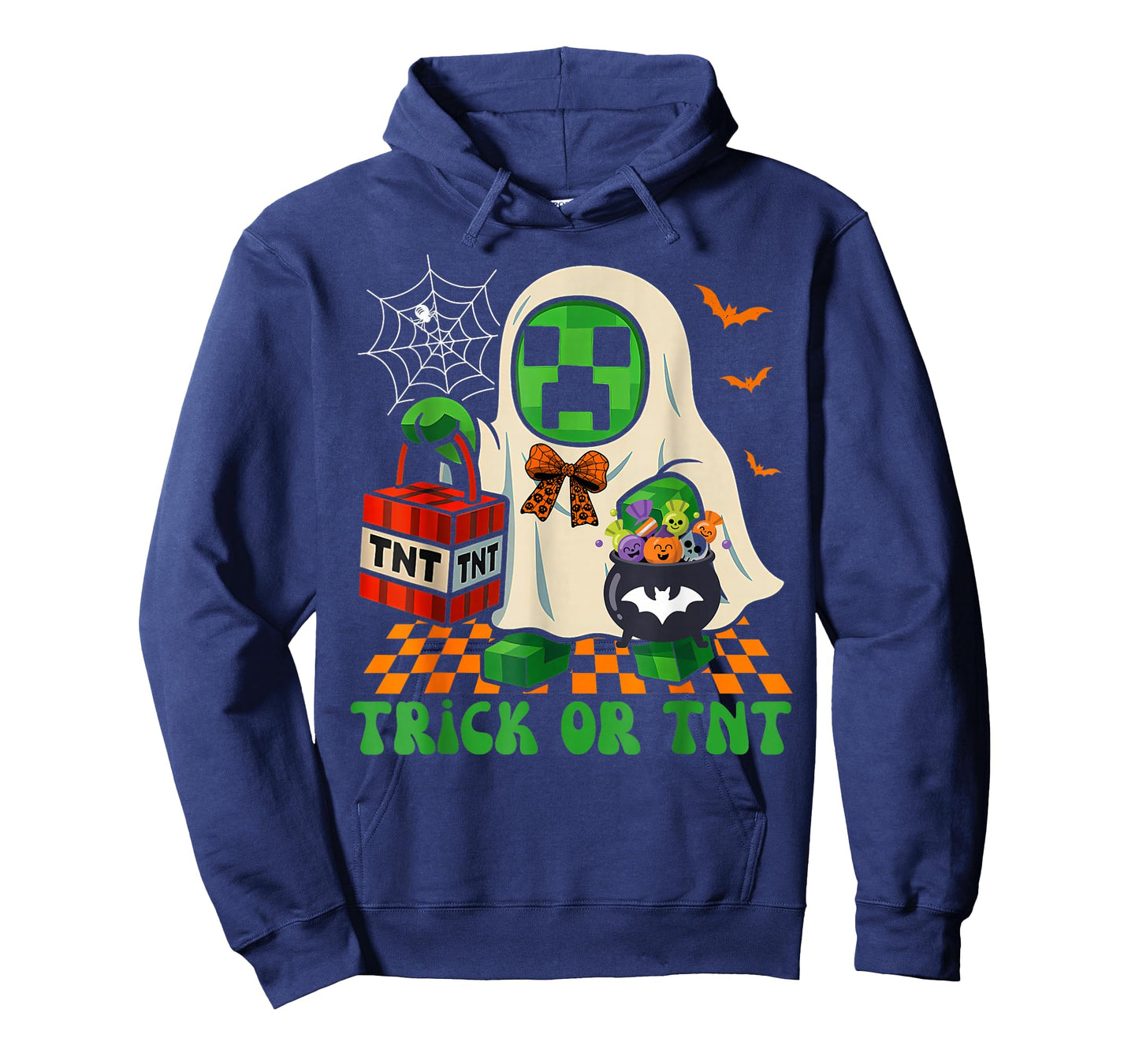 Funny Halloween Ghost Gamer Pixel Kids Boy Trick or TNT T-Shirt